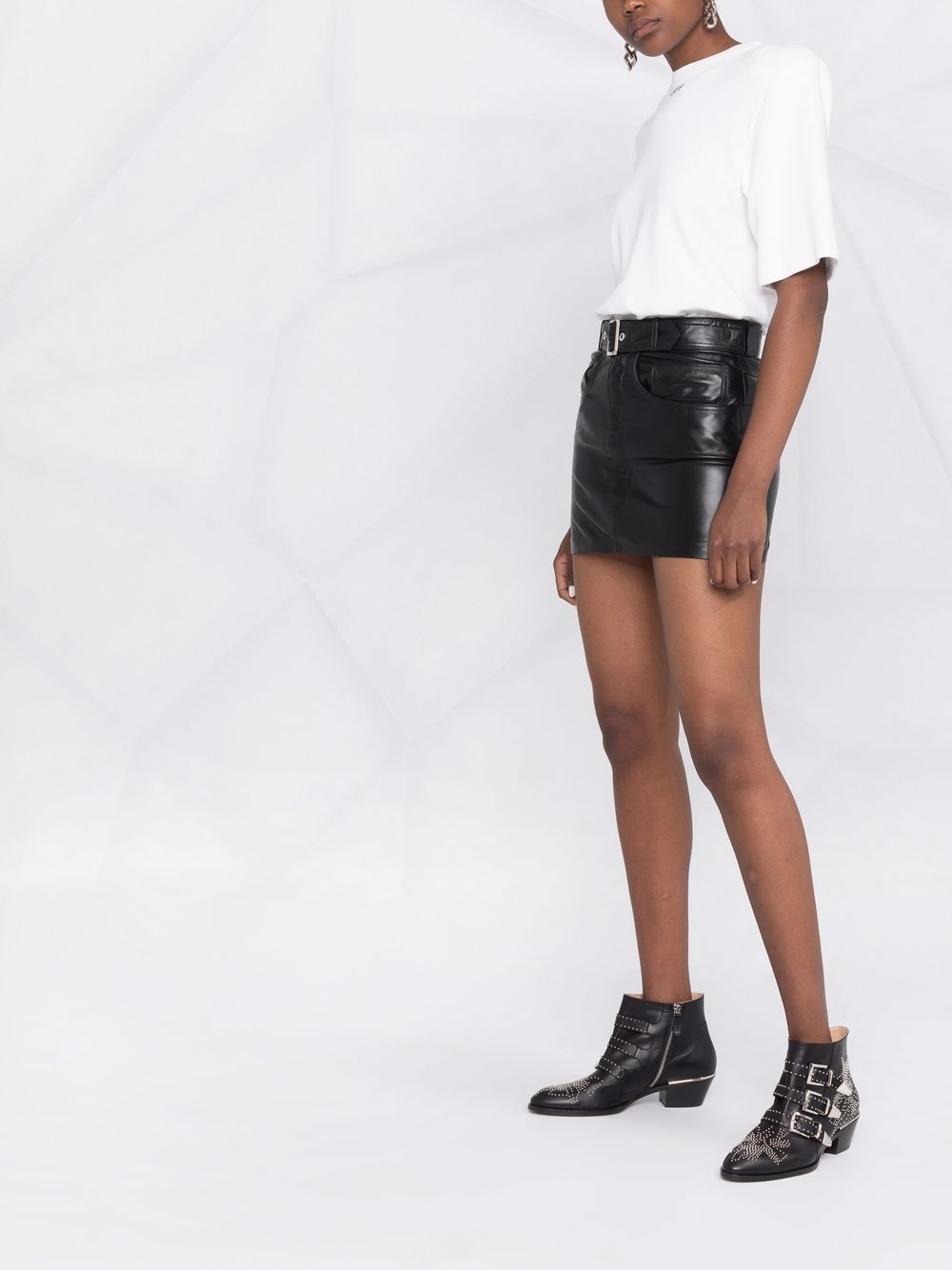 leather mini skirt - 6