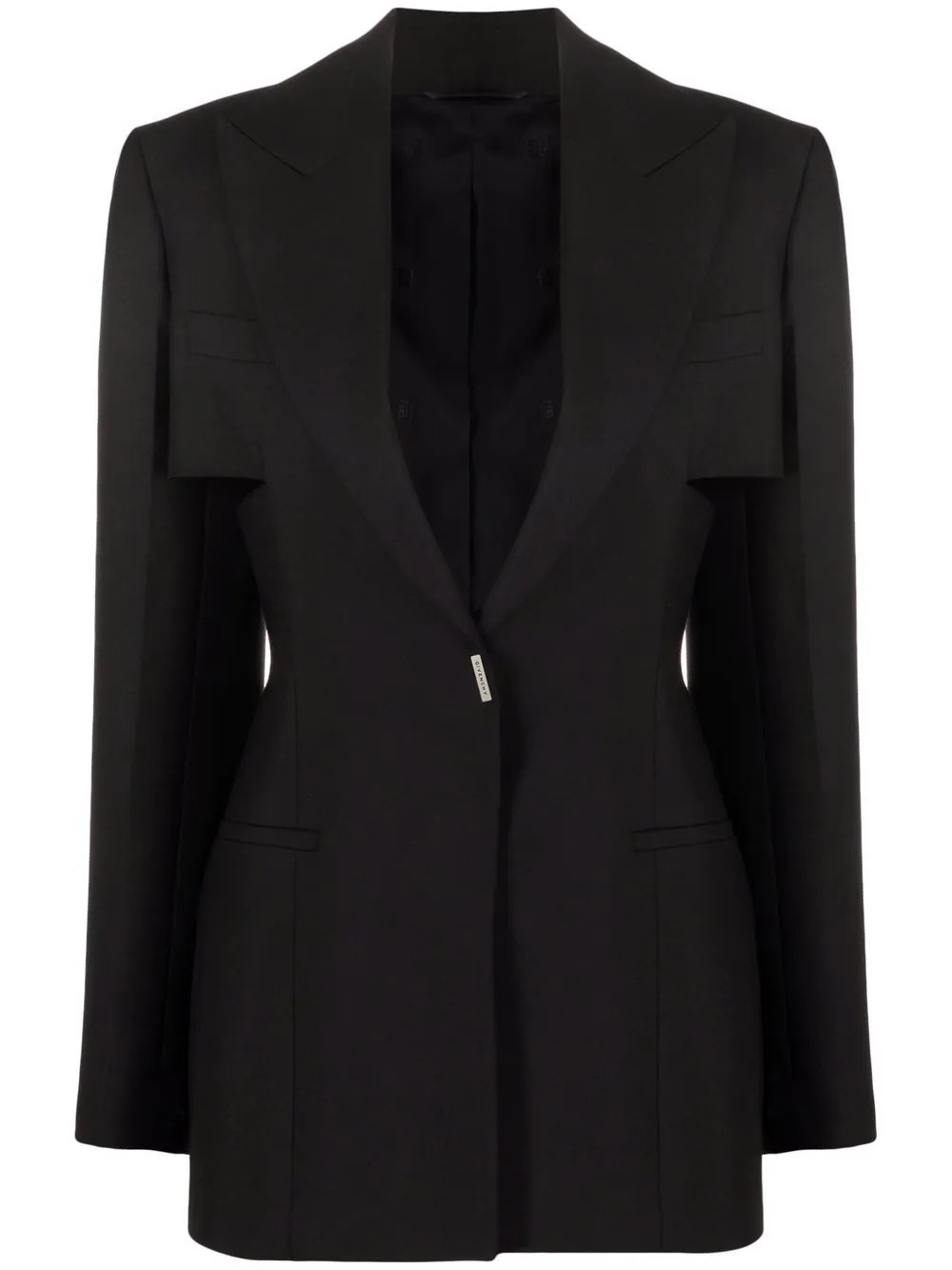 cut-out detail fitted blazer - 1