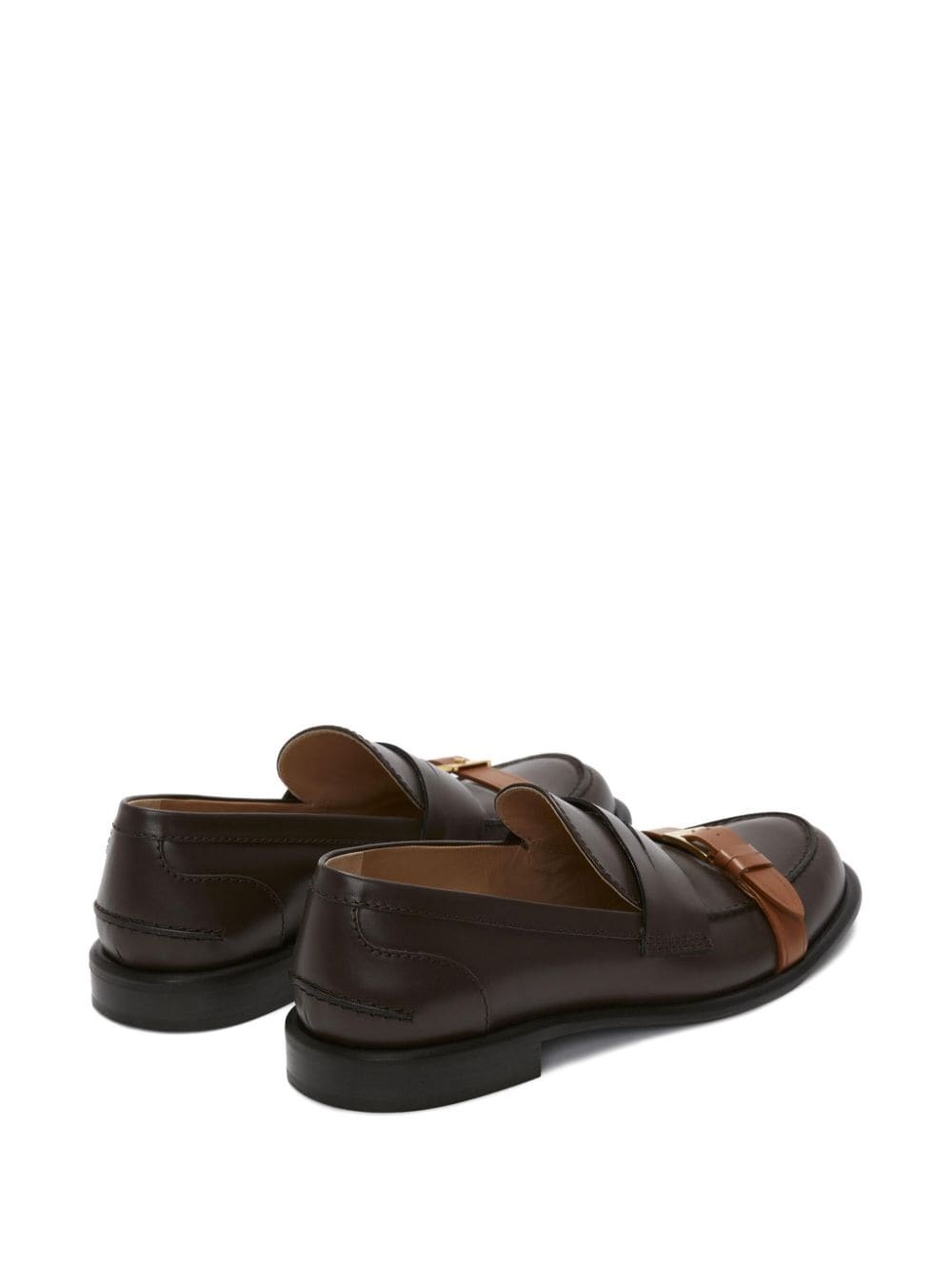 strap-detail leather loafers - 3