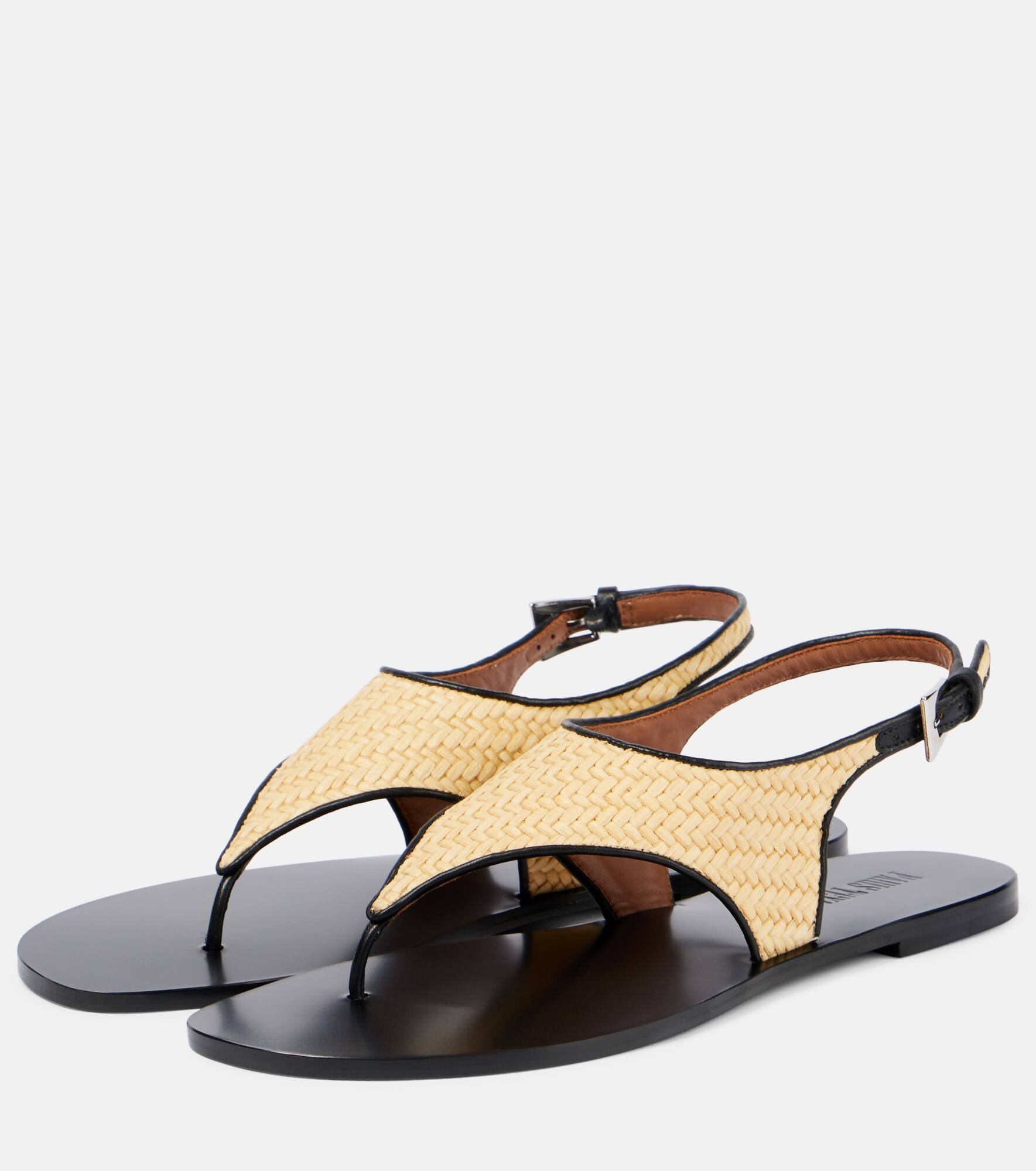Amalfi raffia-effect thong sandals - 4