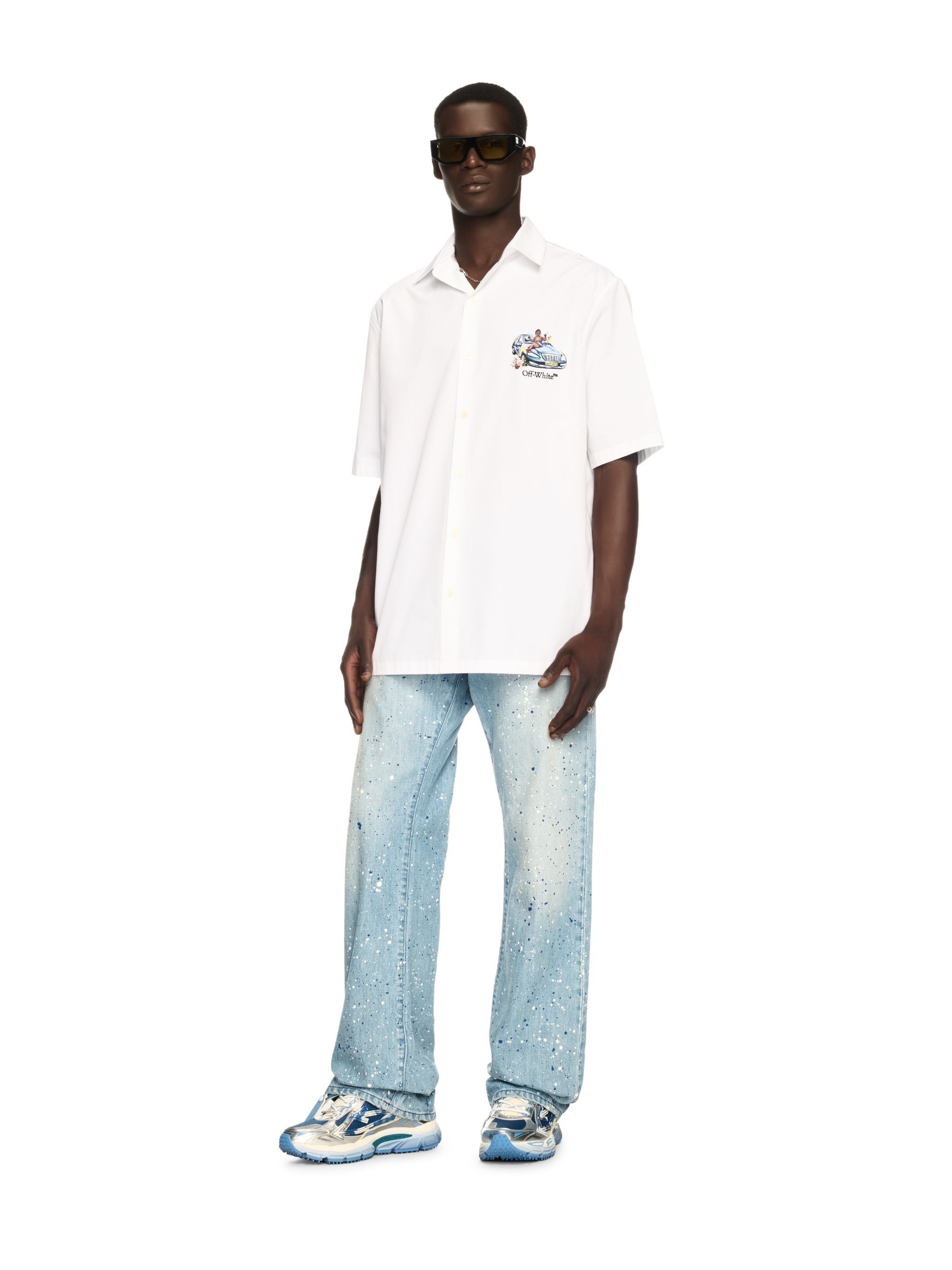 Blue Paint Splatter Jeans - 2
