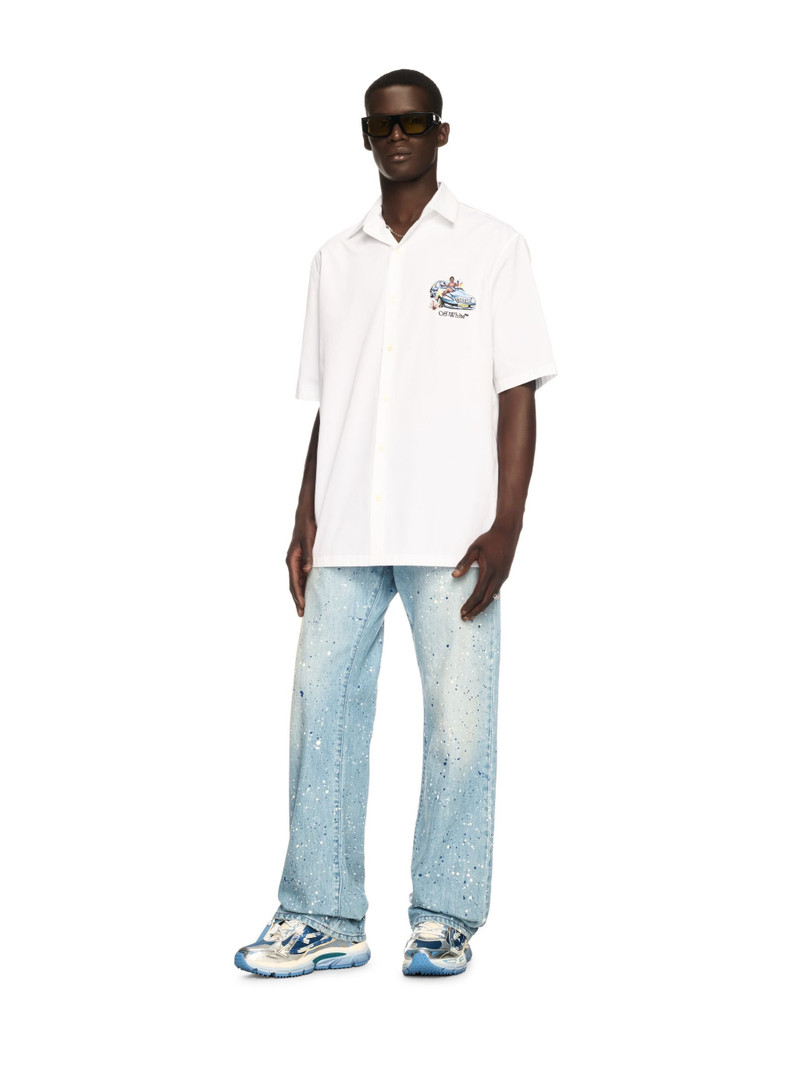 Off-White Blue Paint Splatter Jeans outlook