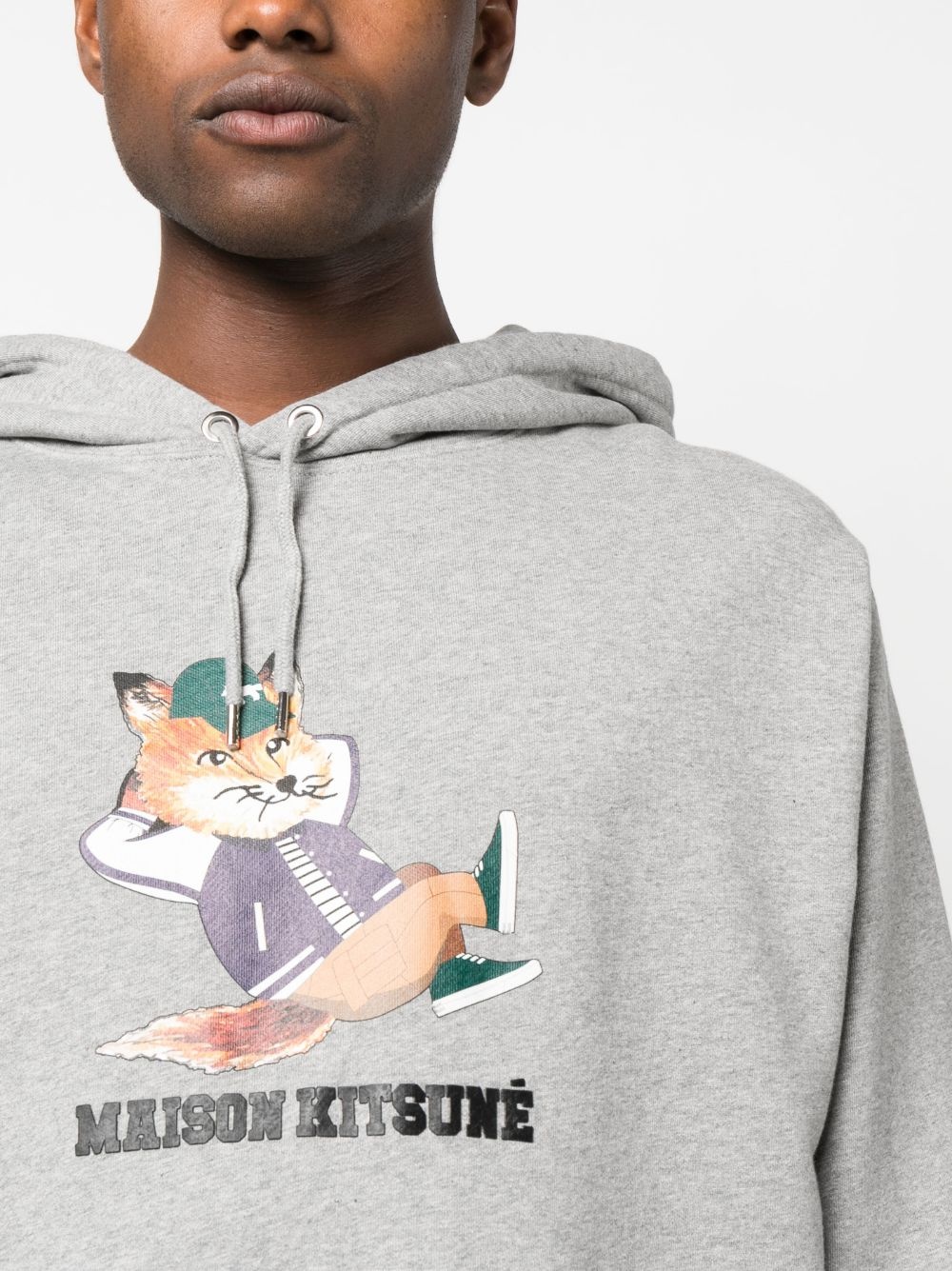 logo-print cotton hoodie - 5