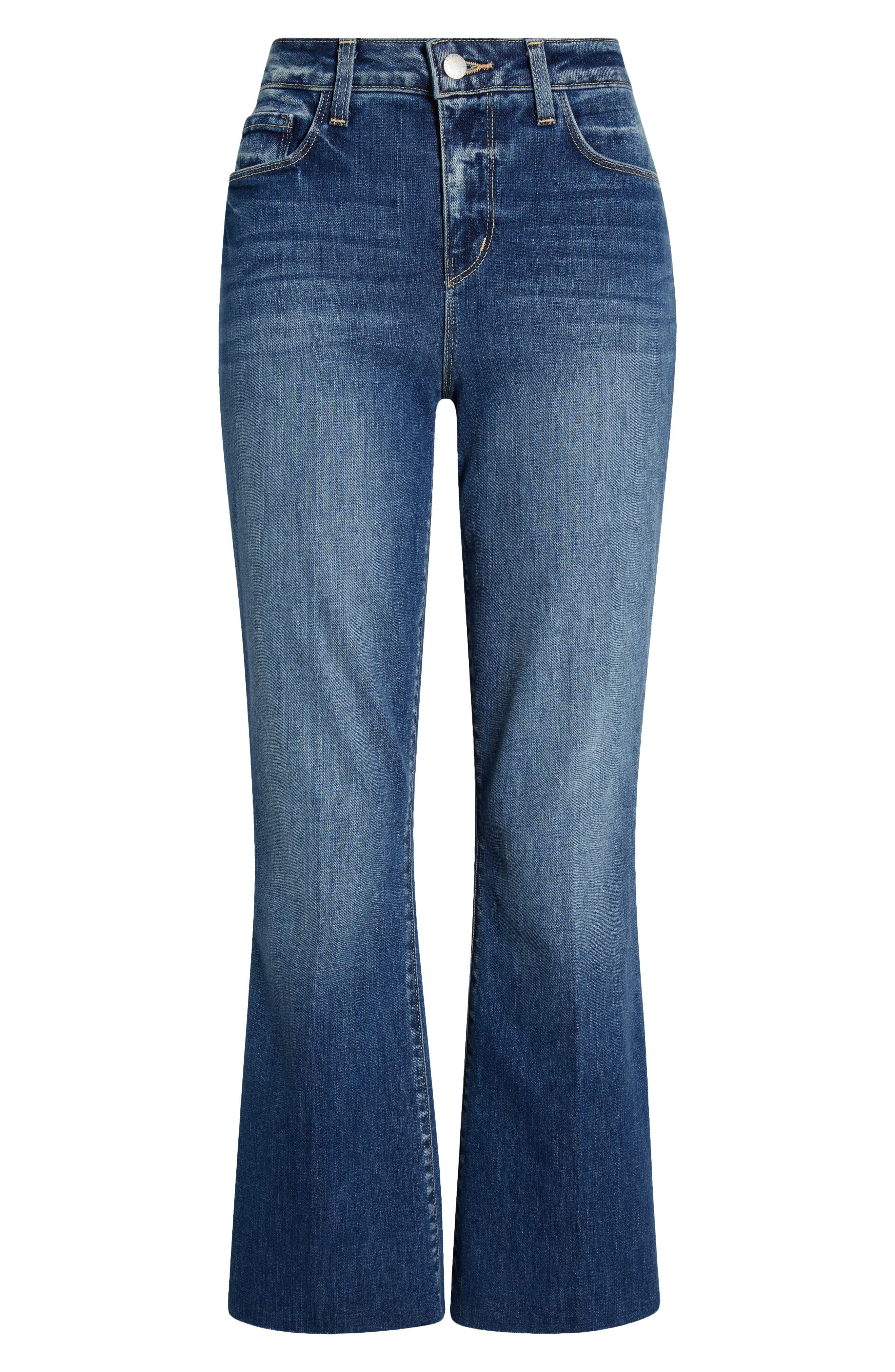 L'AGENCE Kendra Raw Hem Crop Flare Jeans in Cambridge at Nordstrom - 5