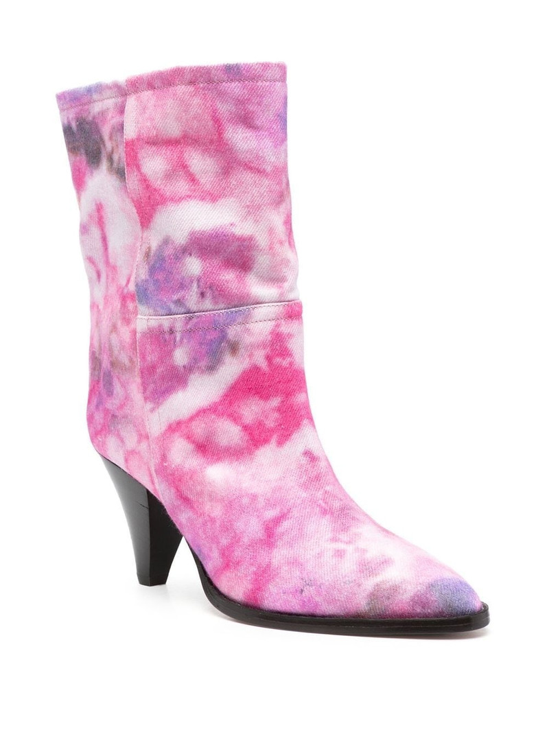 Isabel Marant tie-dye print denim boots outlook