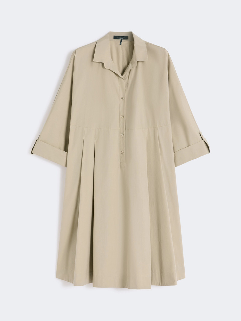 SEGGIO Flared cotton-poplin dress - SAND 1
