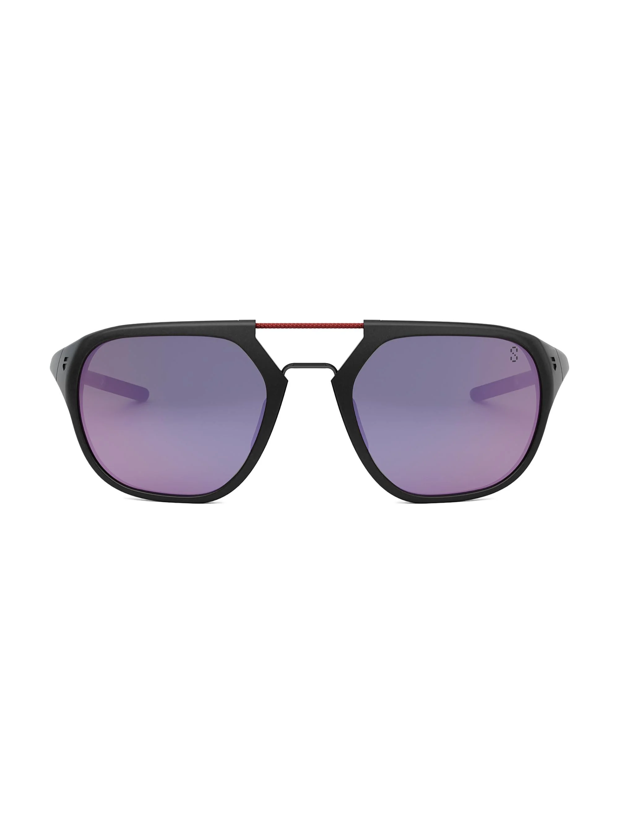 Men's Line 53MM Pilot Sunglasses - Black Purple Mirror - 1