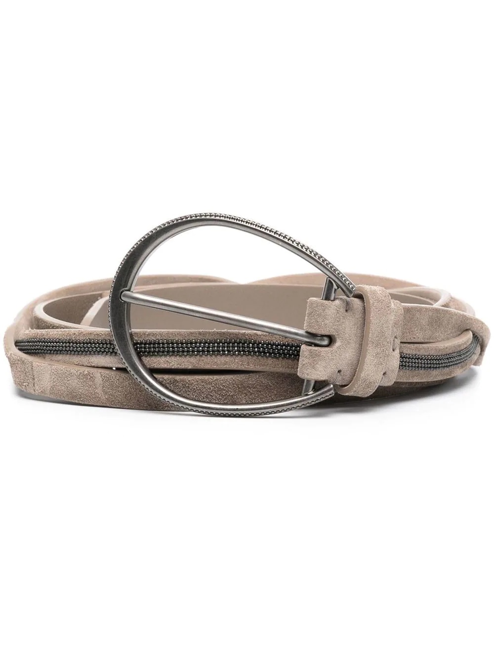 beaded twist leather belt - 1