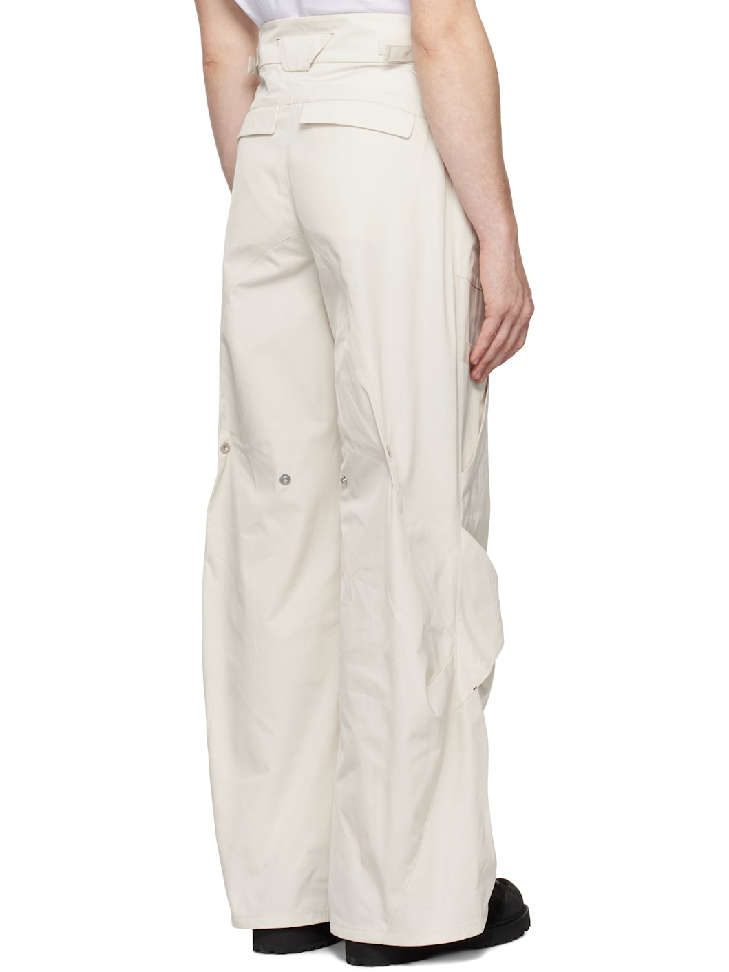 Beige Hourglasses Darted Cargo Pants - 3