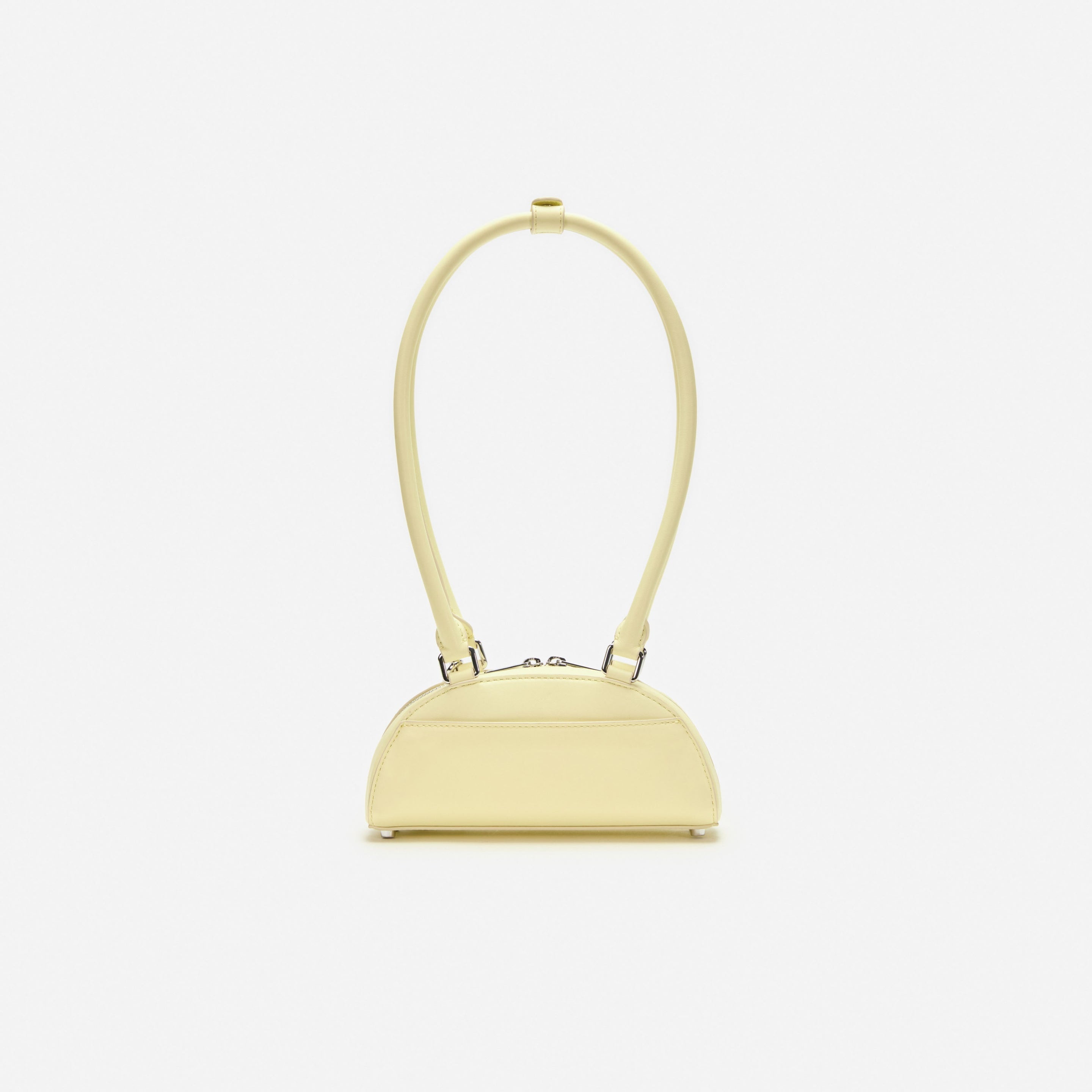 Yellow Leather Mini Shoulder Bag With Charm - 3