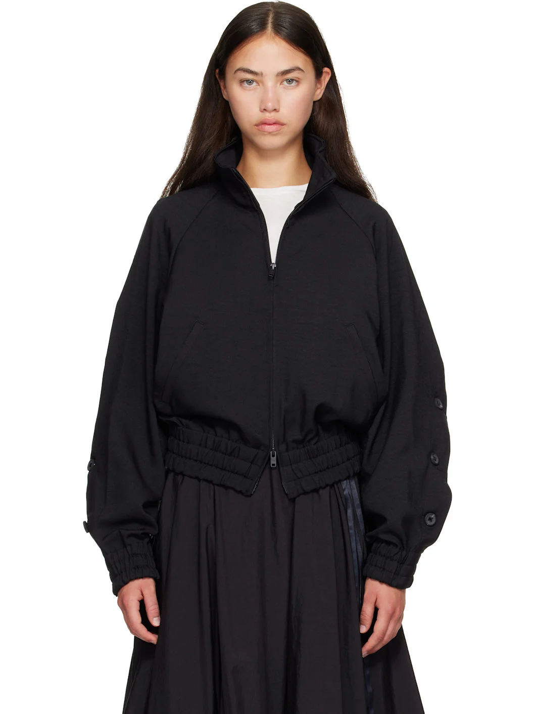 Black Sport Uniform Adaptive Track Jacket - 1