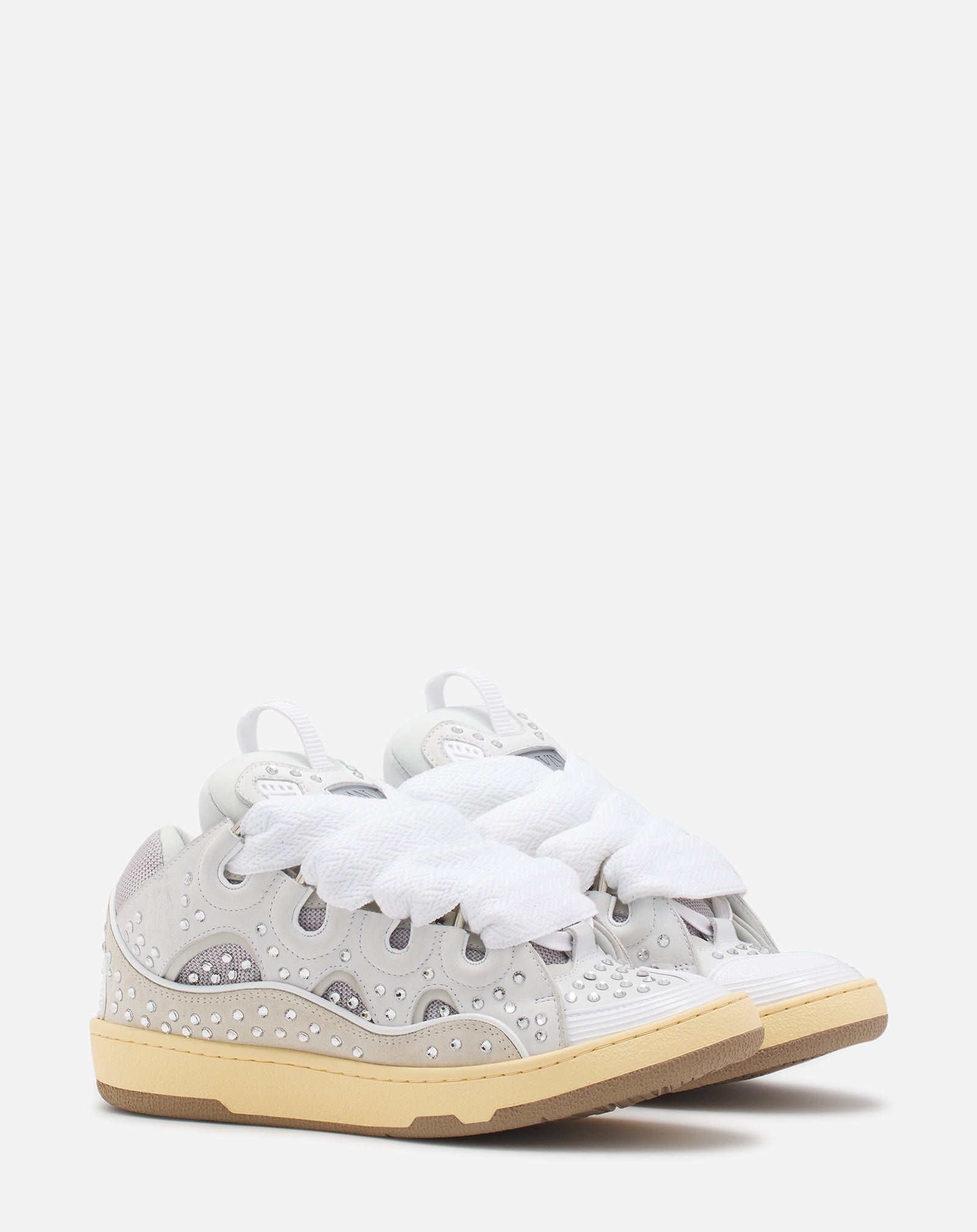 CURB LEATHER SNEAKERS WITH RHINESTONES - 2