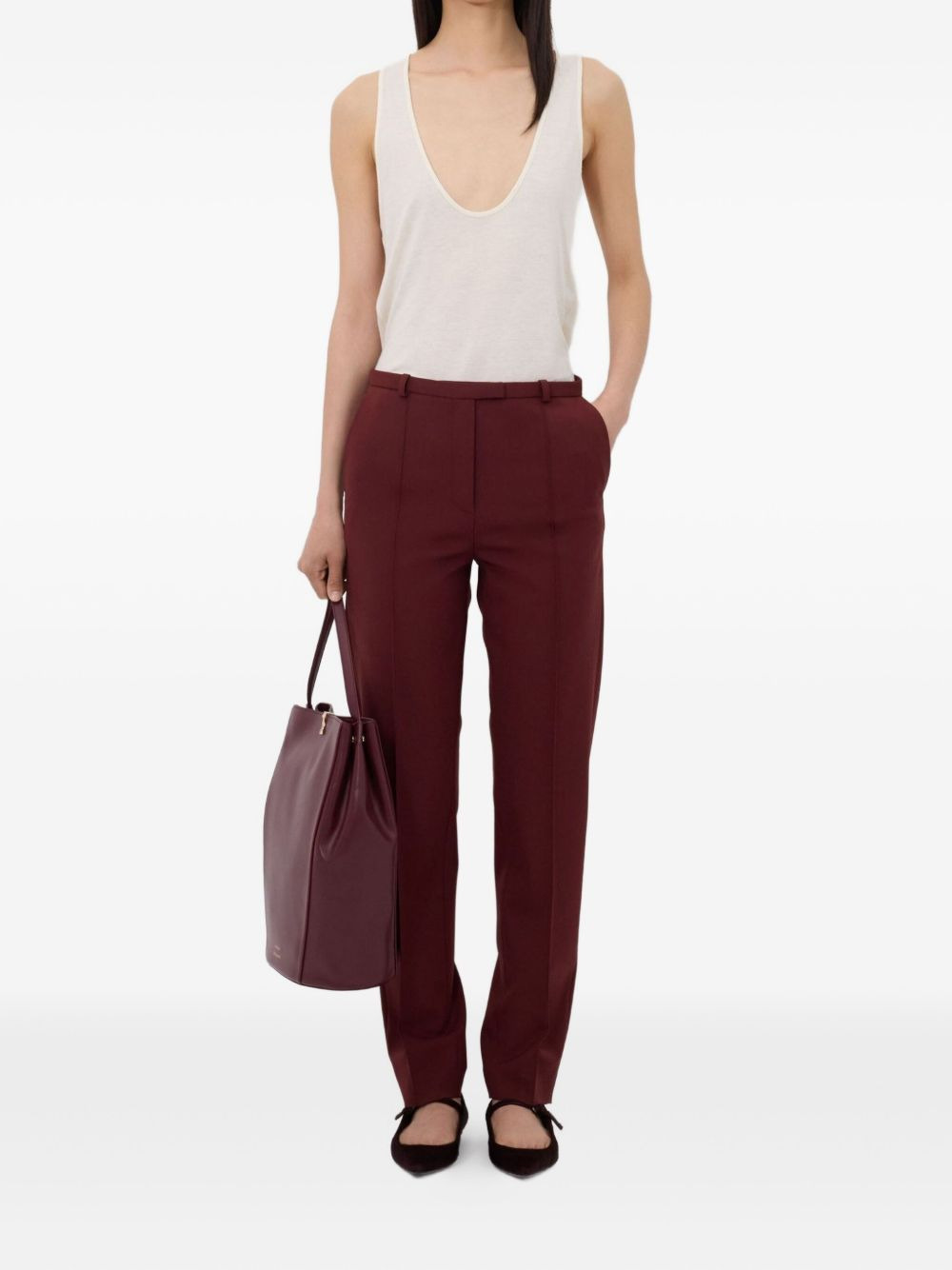 pleat-front straight trousers - 2