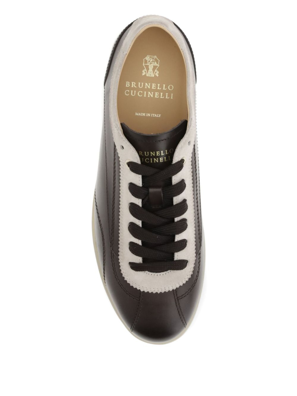 leather lace-up sneakers - 3