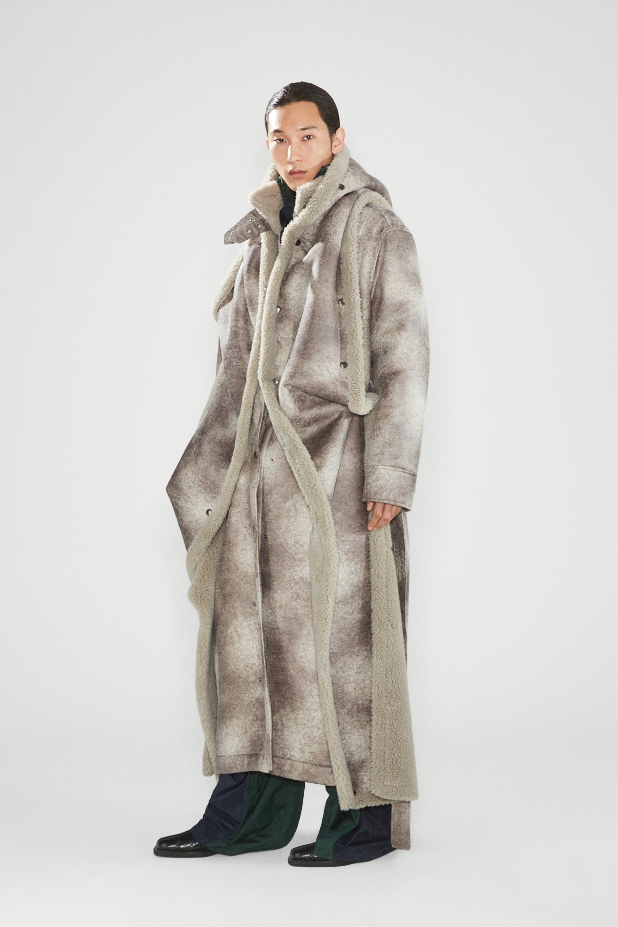 Snap Off Panel Hood Aviator Coat - 4