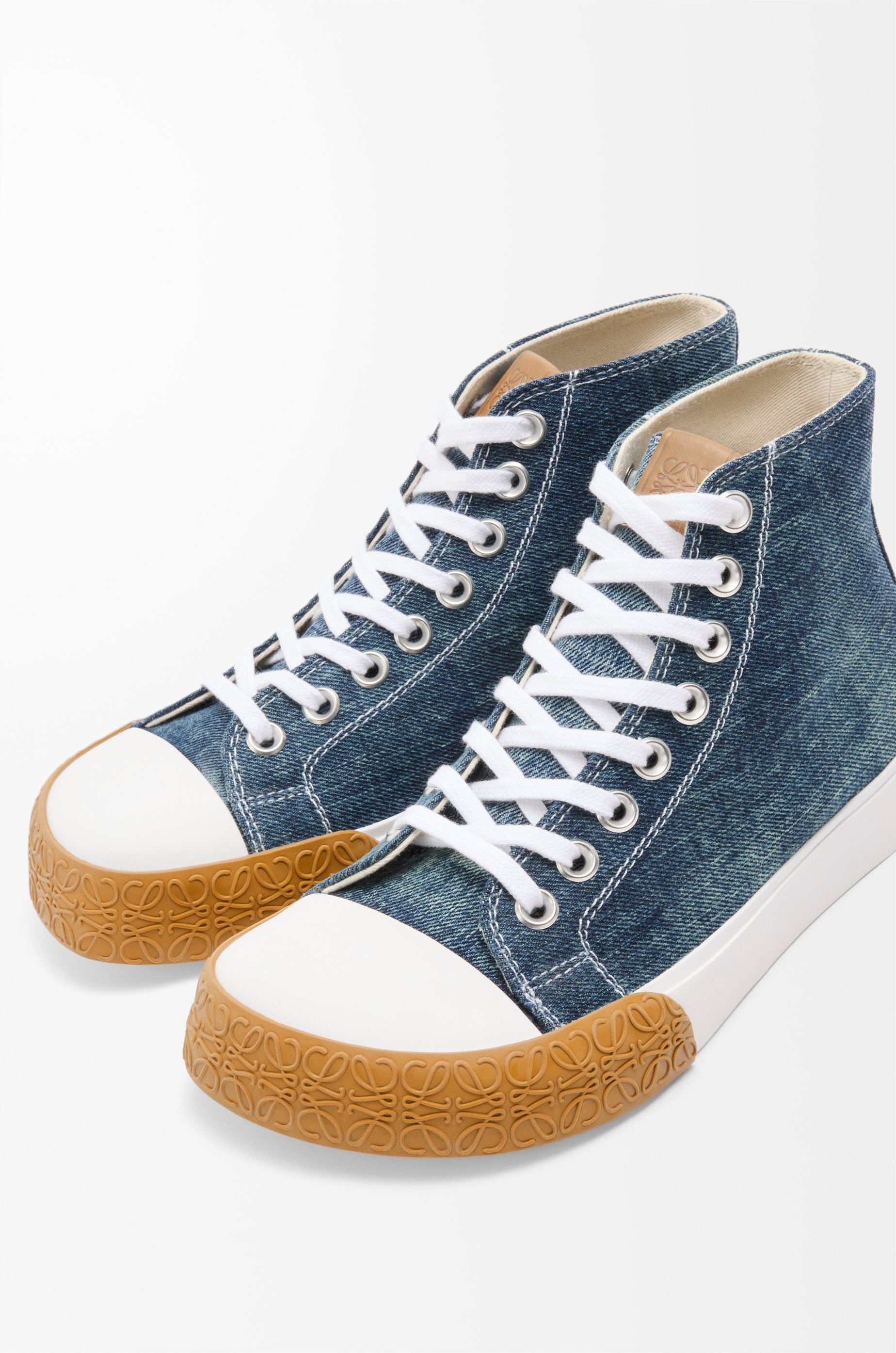 Bloc high-top sneaker in denim - 5