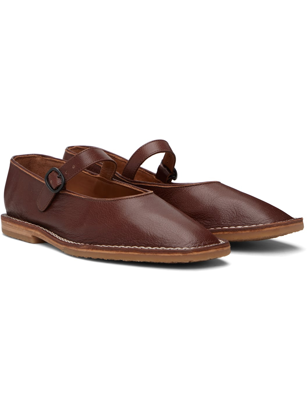 Brown Brava Supple Shiny Mary Janes - 4