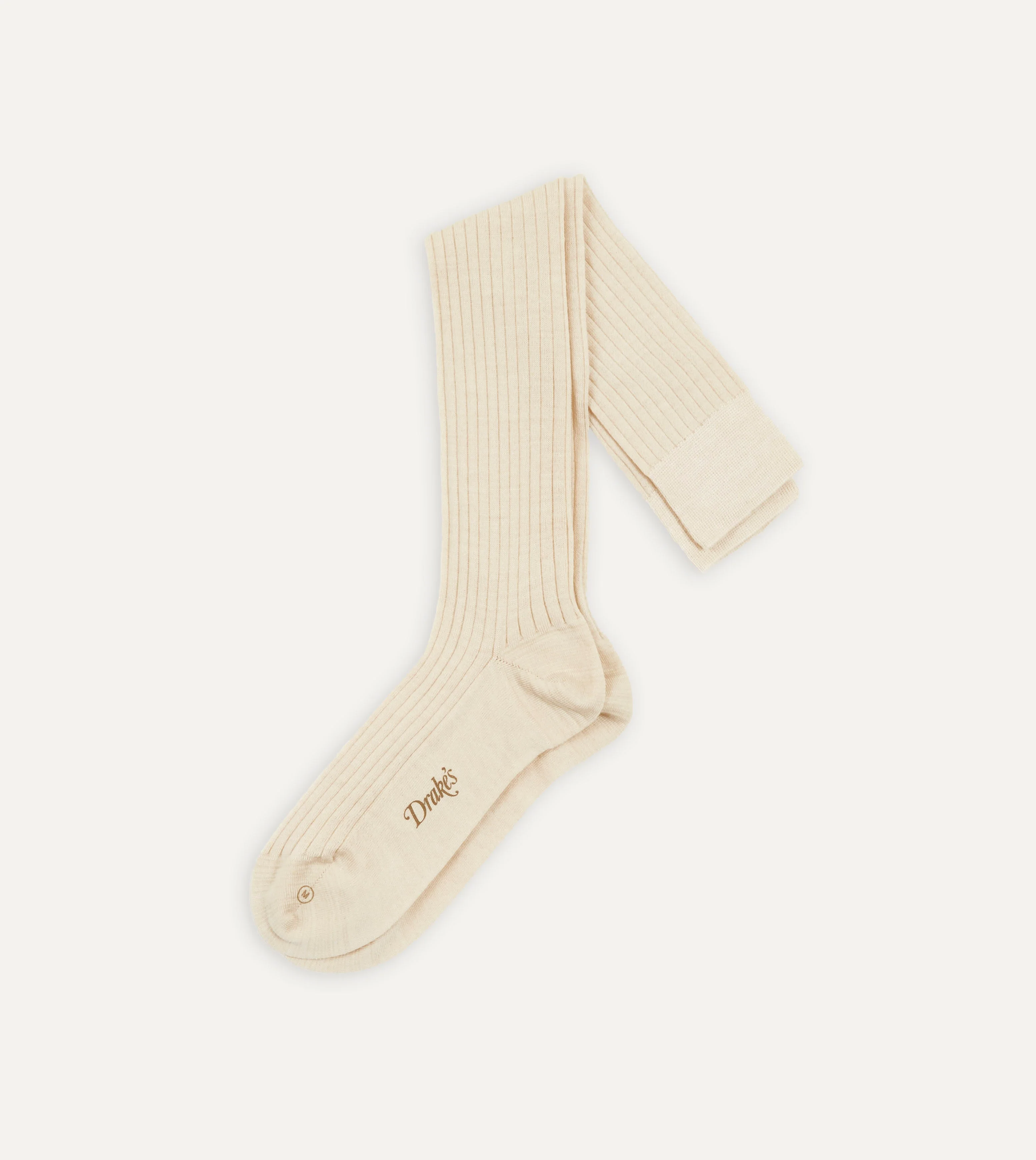 Ecru Wool Over-the-Calf Socks - 1