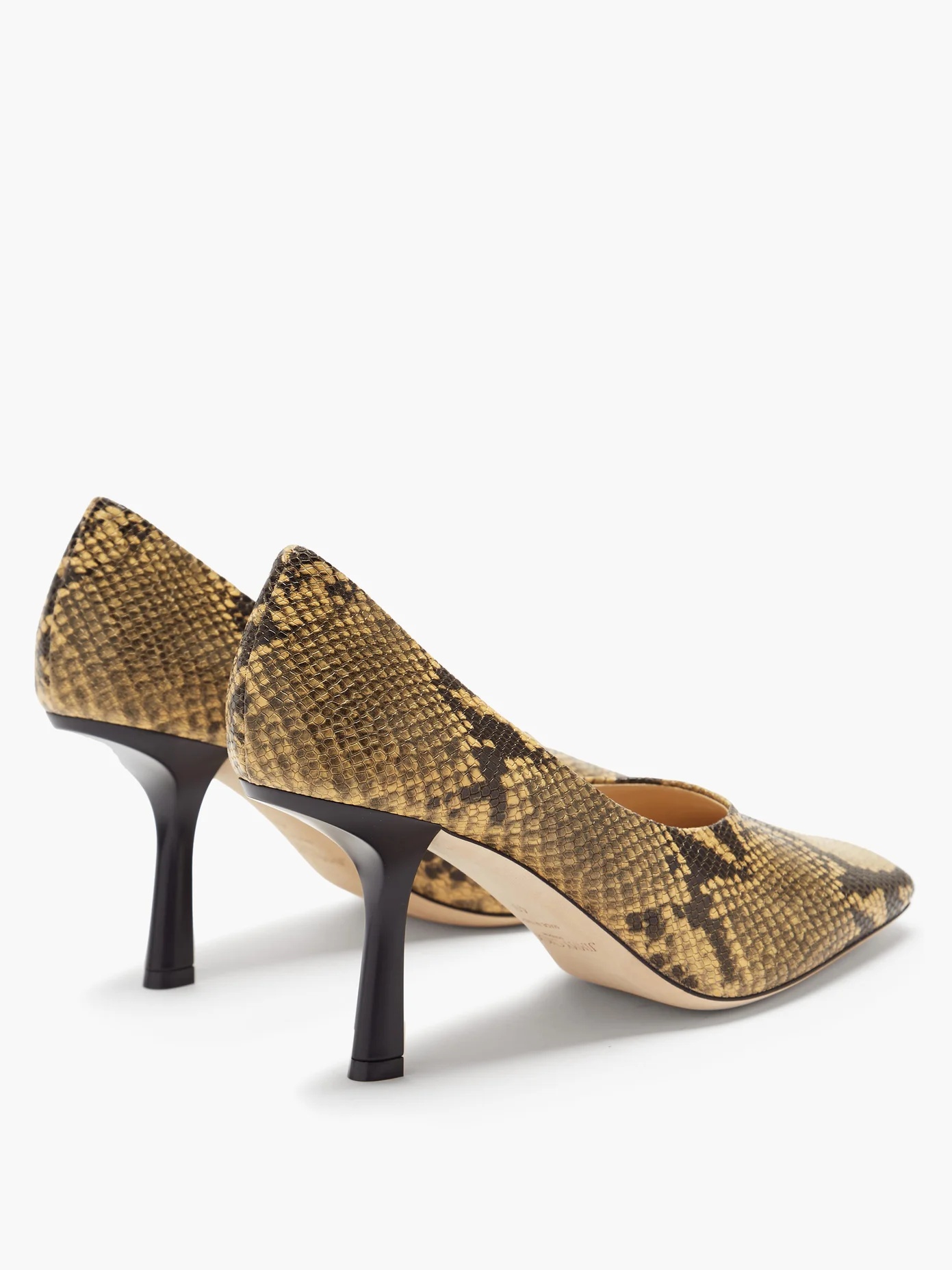 Marcela 85 square-toe python-effect leather pumps - 4