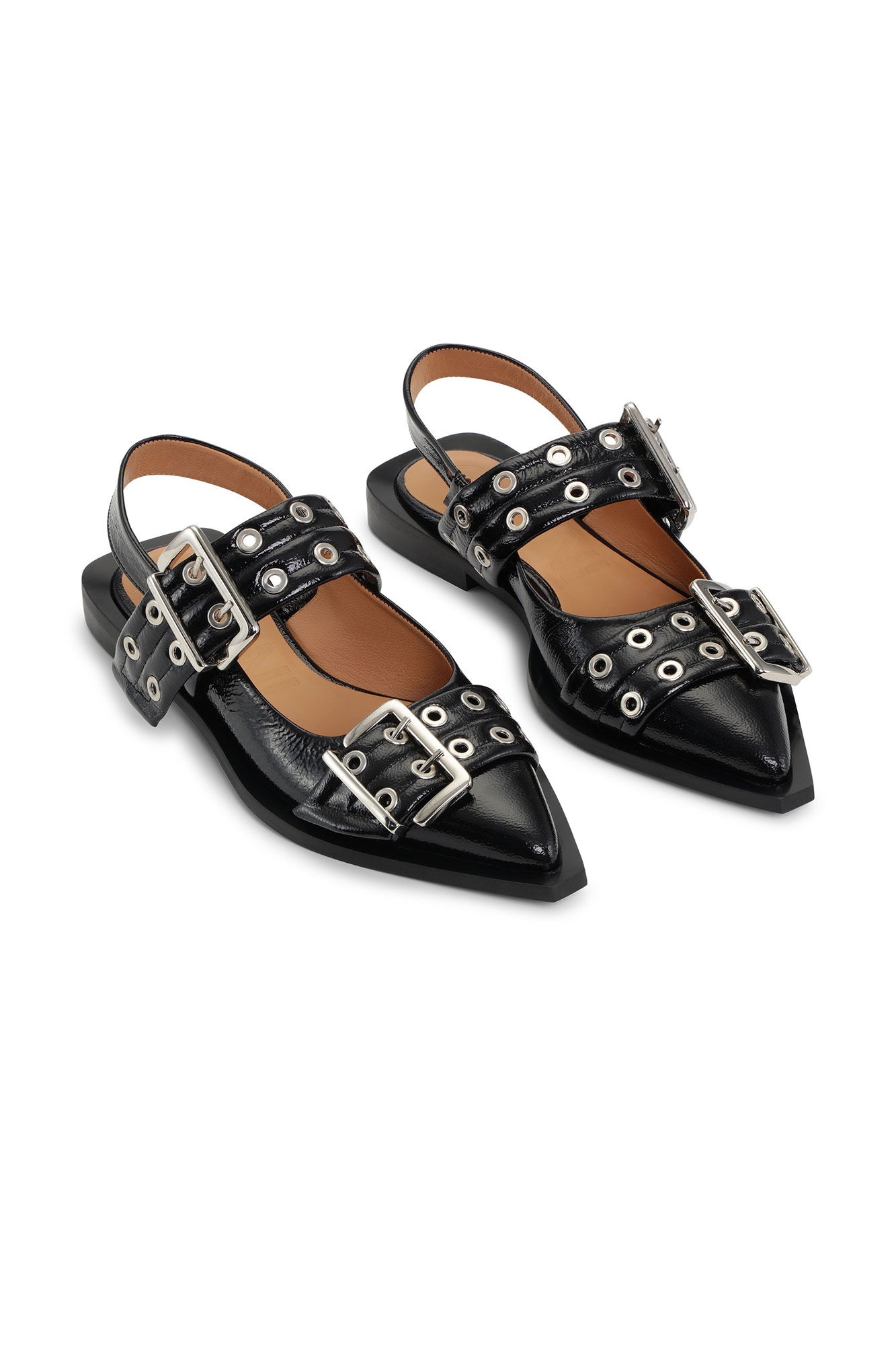 BLACK FEMININE BUCKLE BALLERINAS - 3