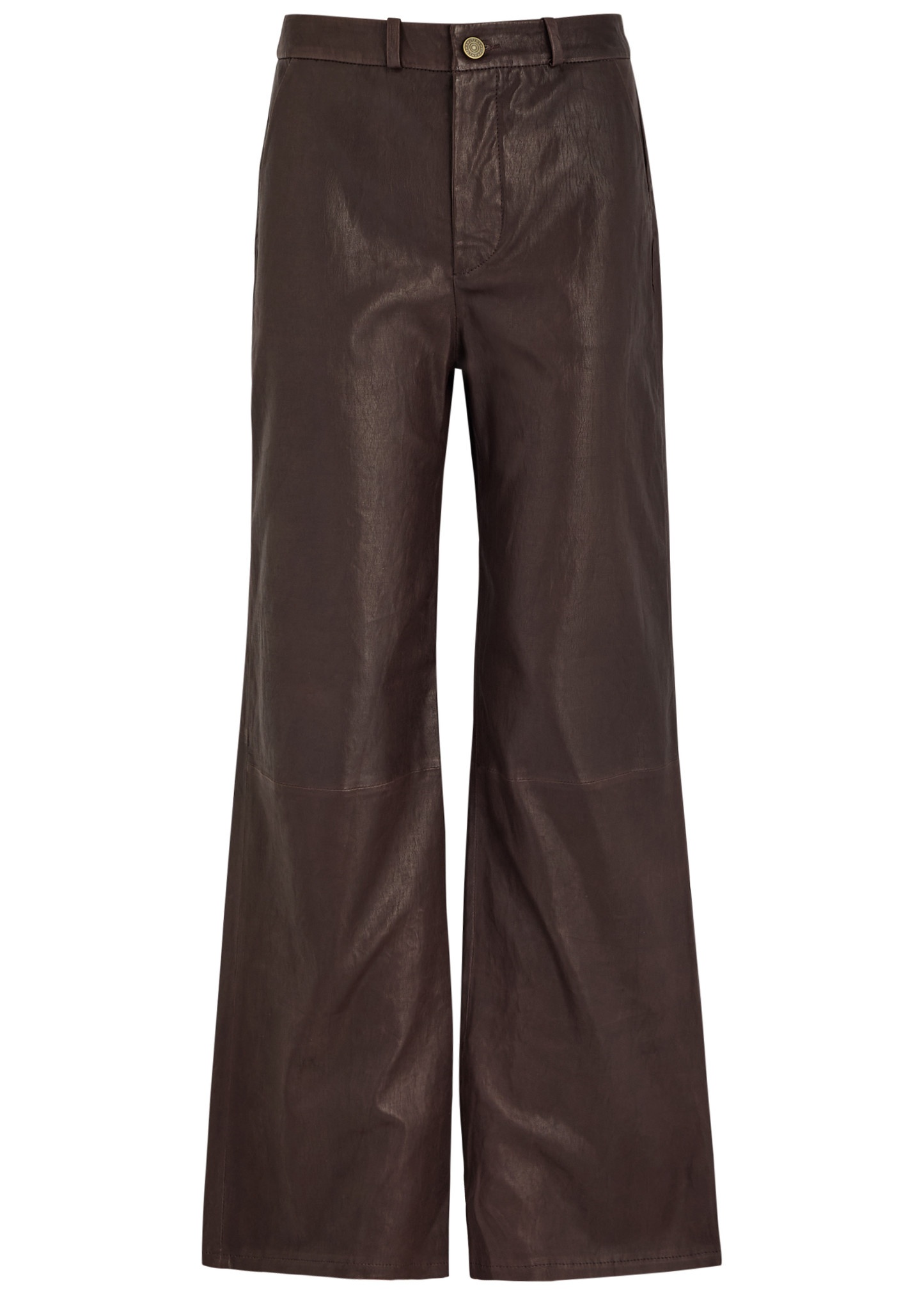 Straight-leg leather trousers - 1