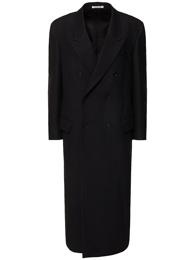AURALEE Light melton chesterfield wool coat | luisaviaroma