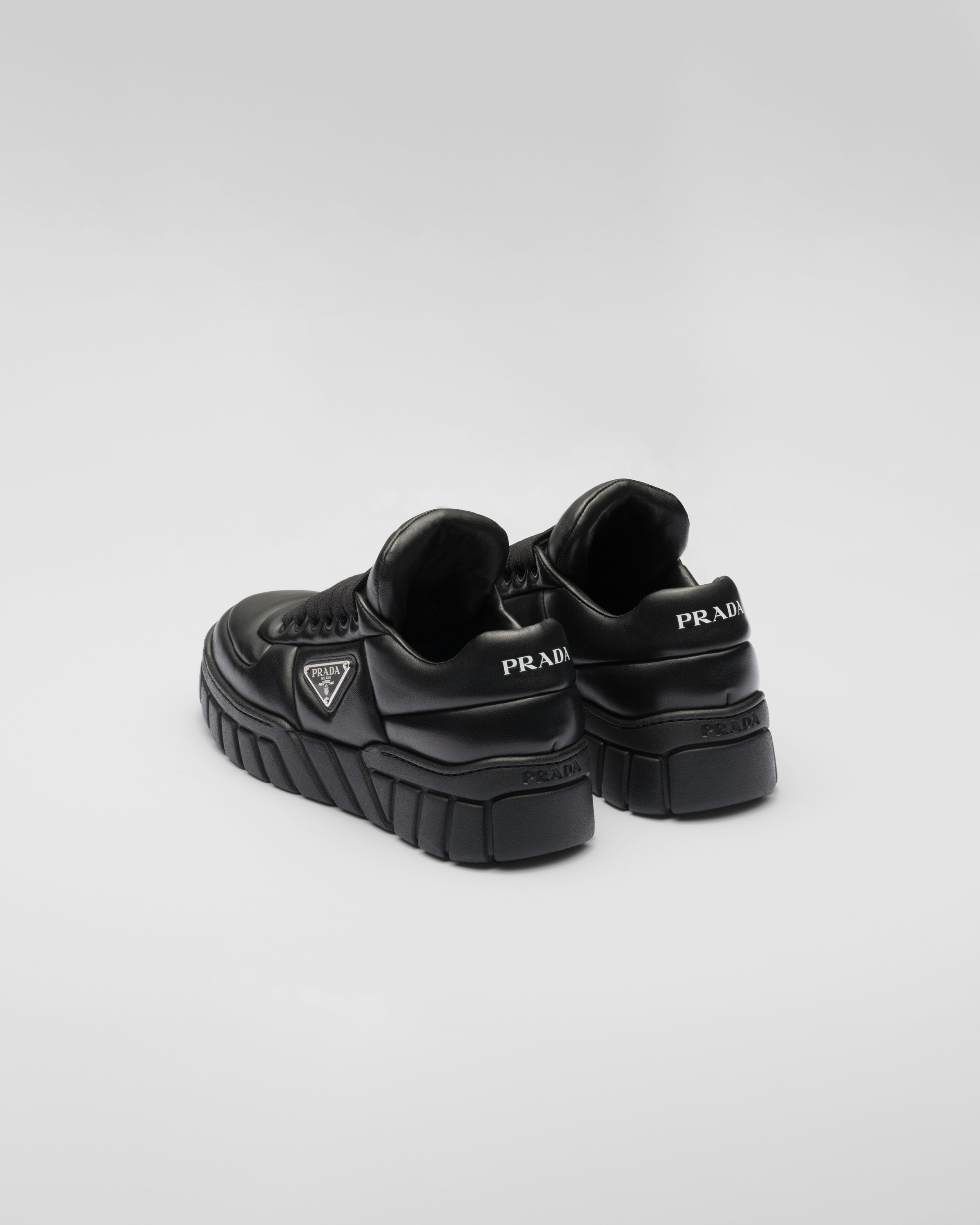 Padded nappa leather sneakers - 5