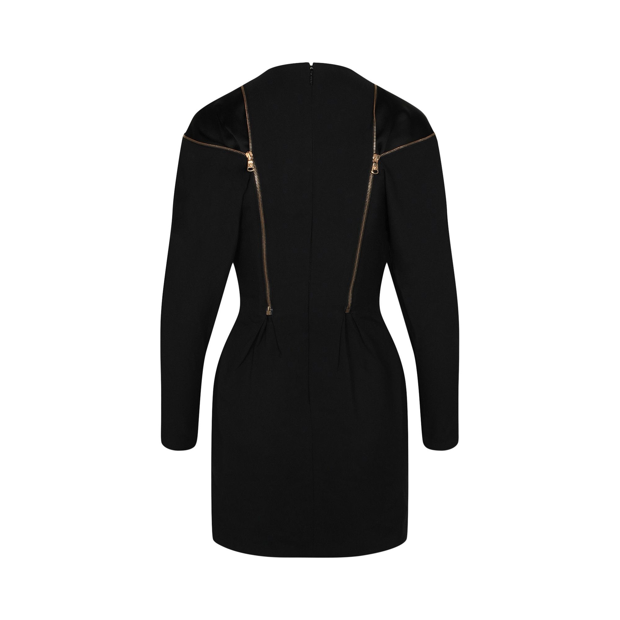 Versace Double Zip Long-Sleeve Cocktail Dress 'Black' - 2