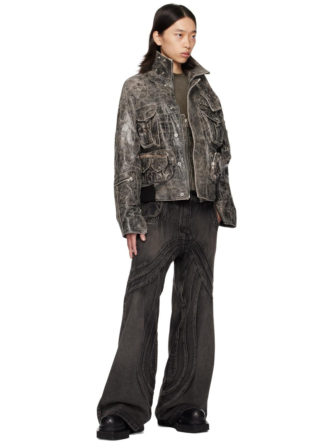 【NO/FAITH STUDIOS】ブラウン マルチポケット レザージャケット NO/FAITH STUDIOS Brown Multipocket Leather Jacket | REVERSIBLE