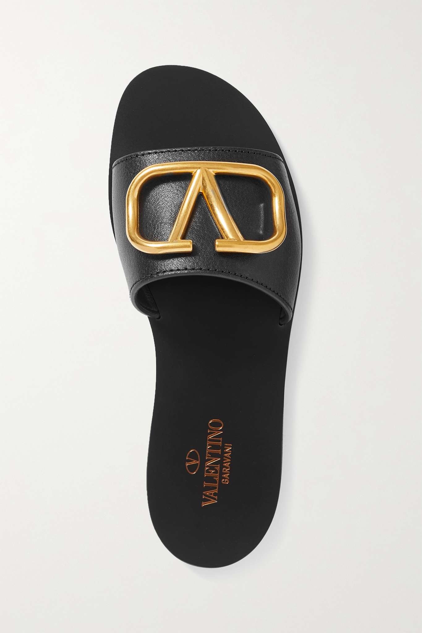 Valentino Garavani VLOGO textured-leather slides - 1