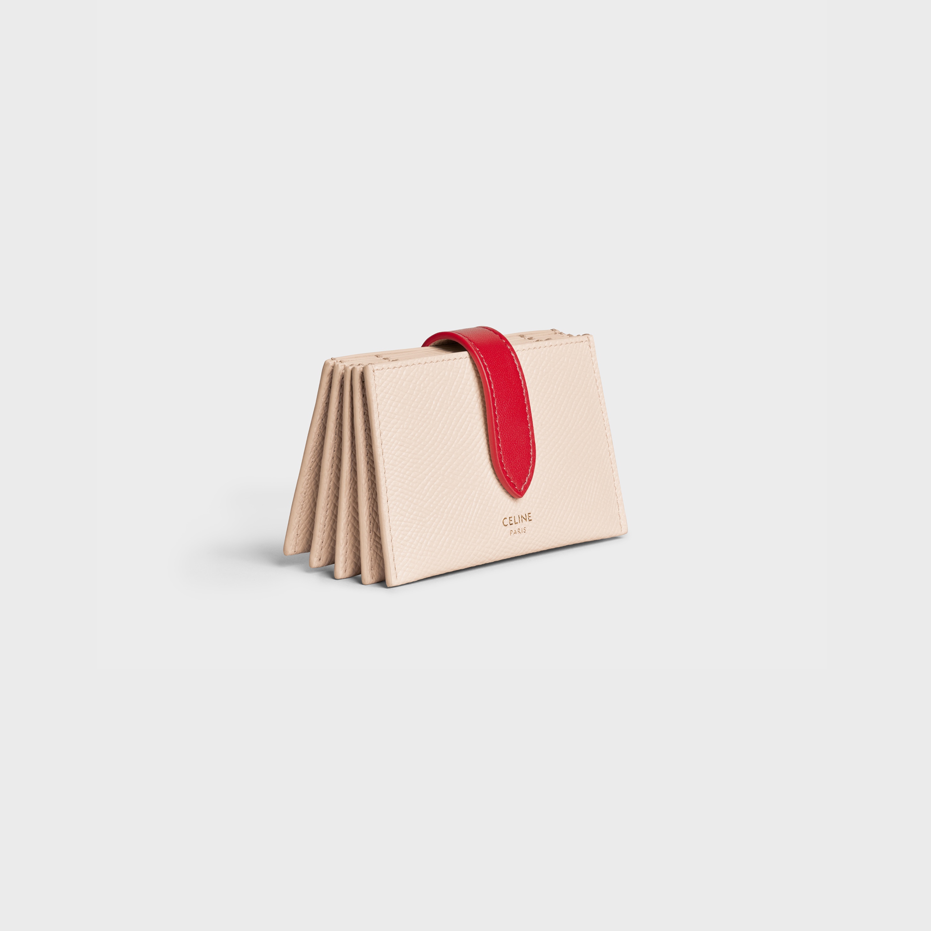 BICOLOUR ACCORDEON CARD HOLDER IN GRAINED CALFSKIN - 2