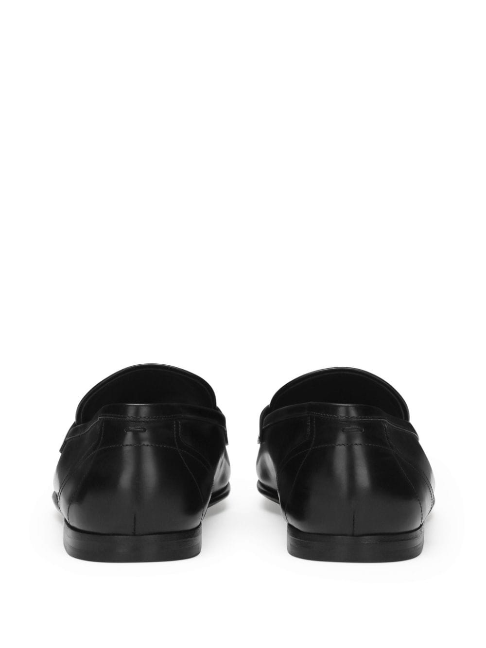 logo-plaque leather loafers - 3