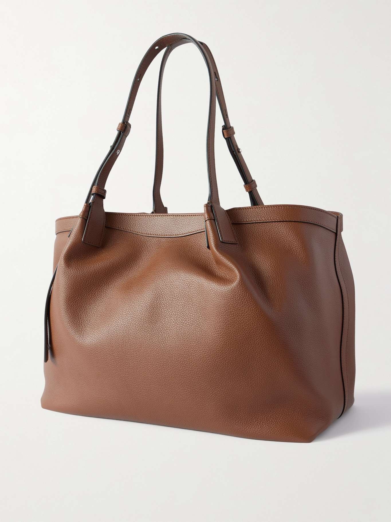 Secret textured-leather tote Brown - 3
