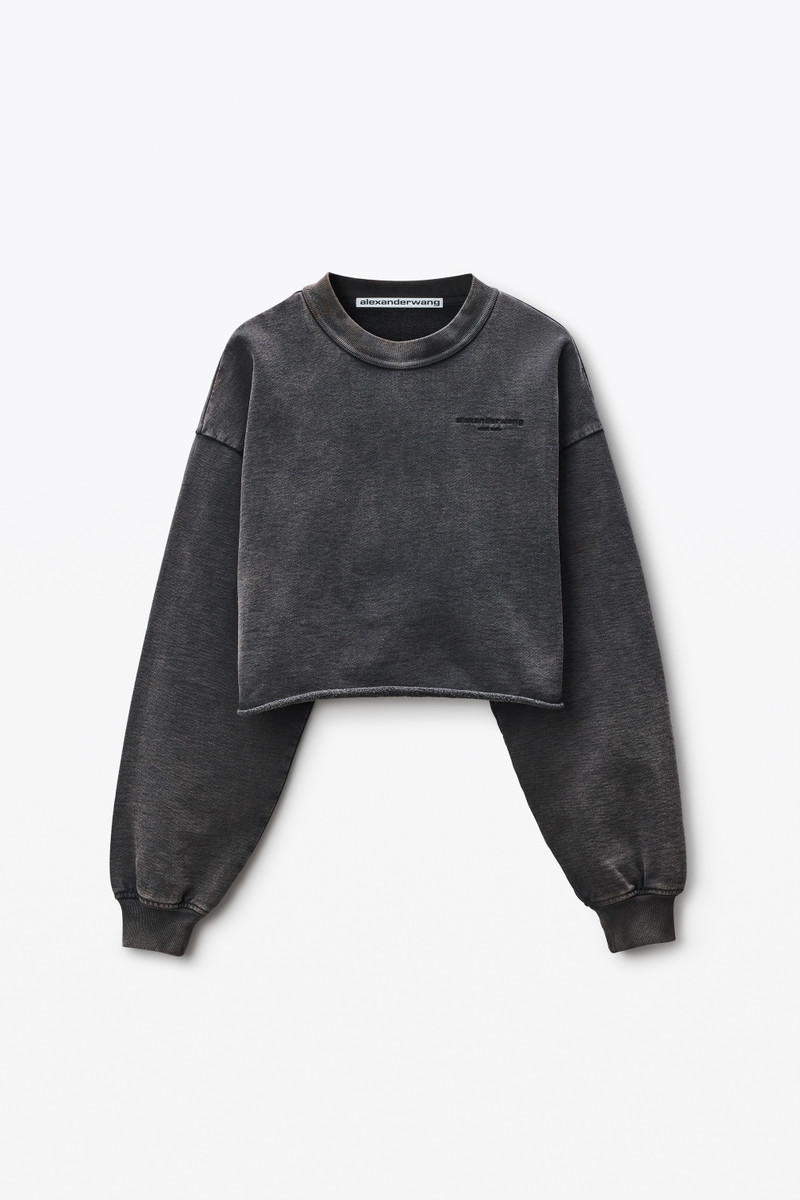 Black Cropped Sweatshirt with Logo 1