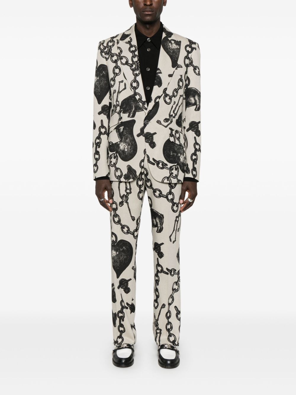 Heart Chain-print trousers - 2