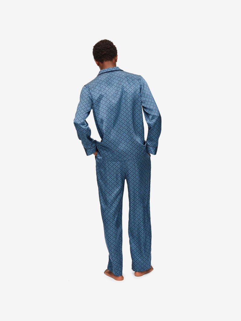 Men's Pyjamas Brindisi 89 Silk Satin Navy - 4
