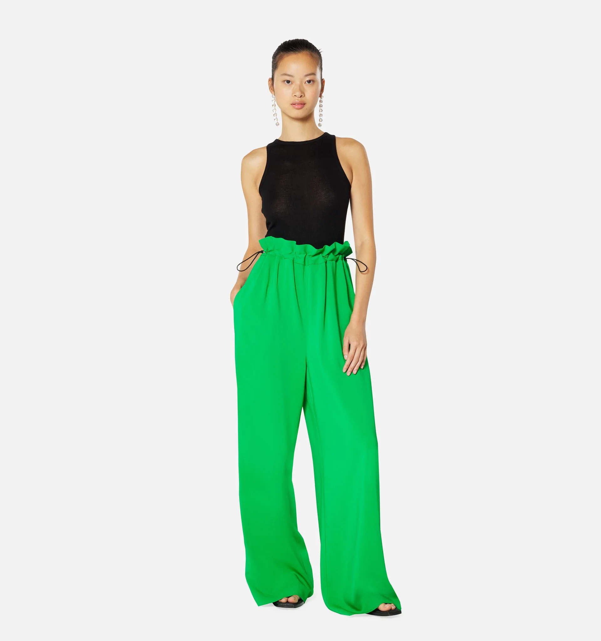 Flared Trousers With Elasticated Waist - 2
