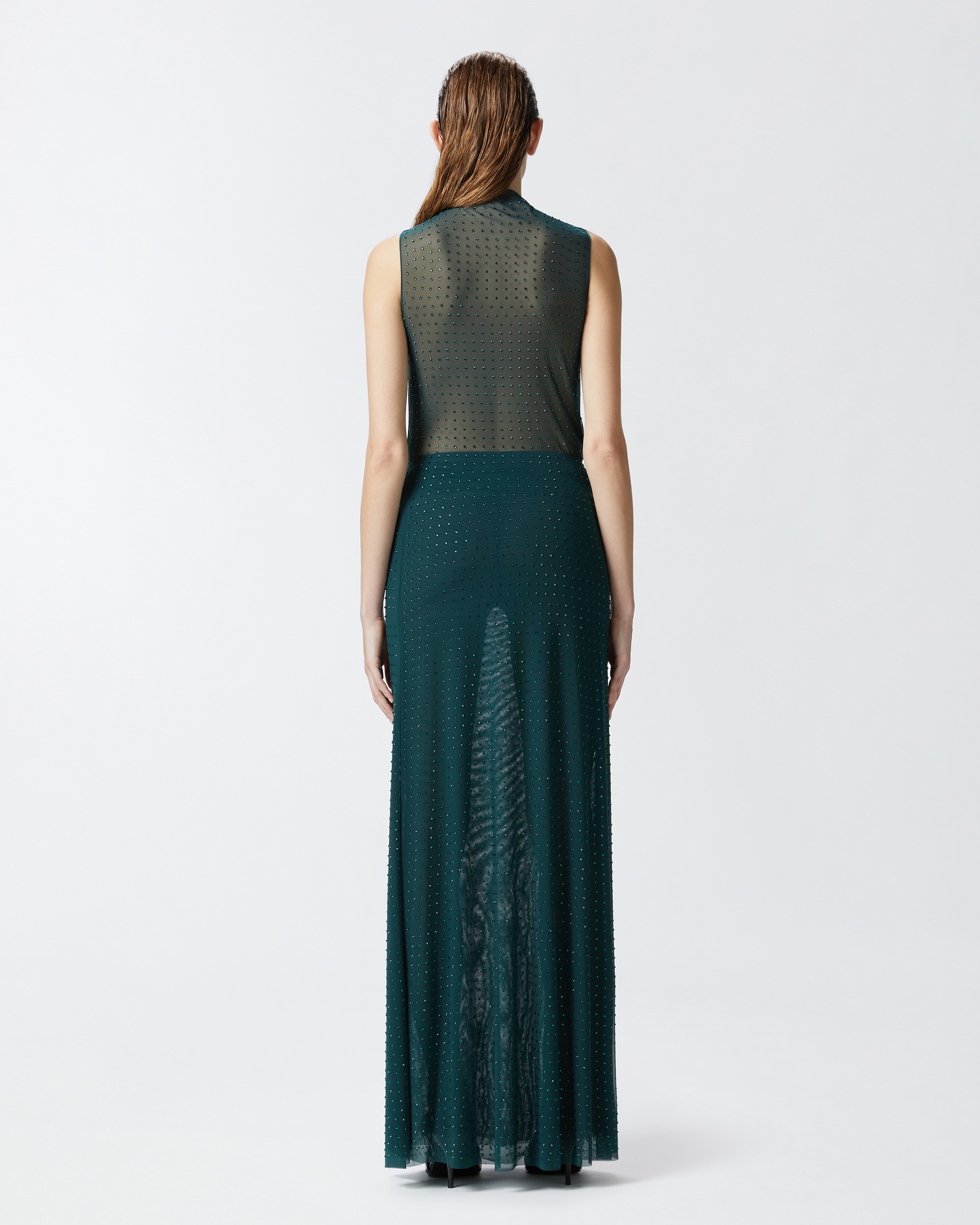 FULLY RHINESTONED LONG TULLE SKIRT - 4