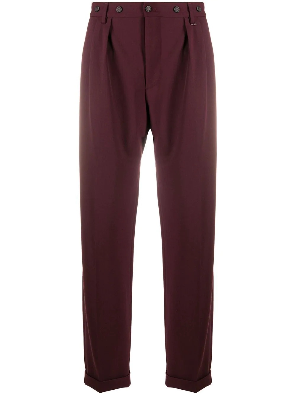 high-waisted pleat-detail trousers - 1