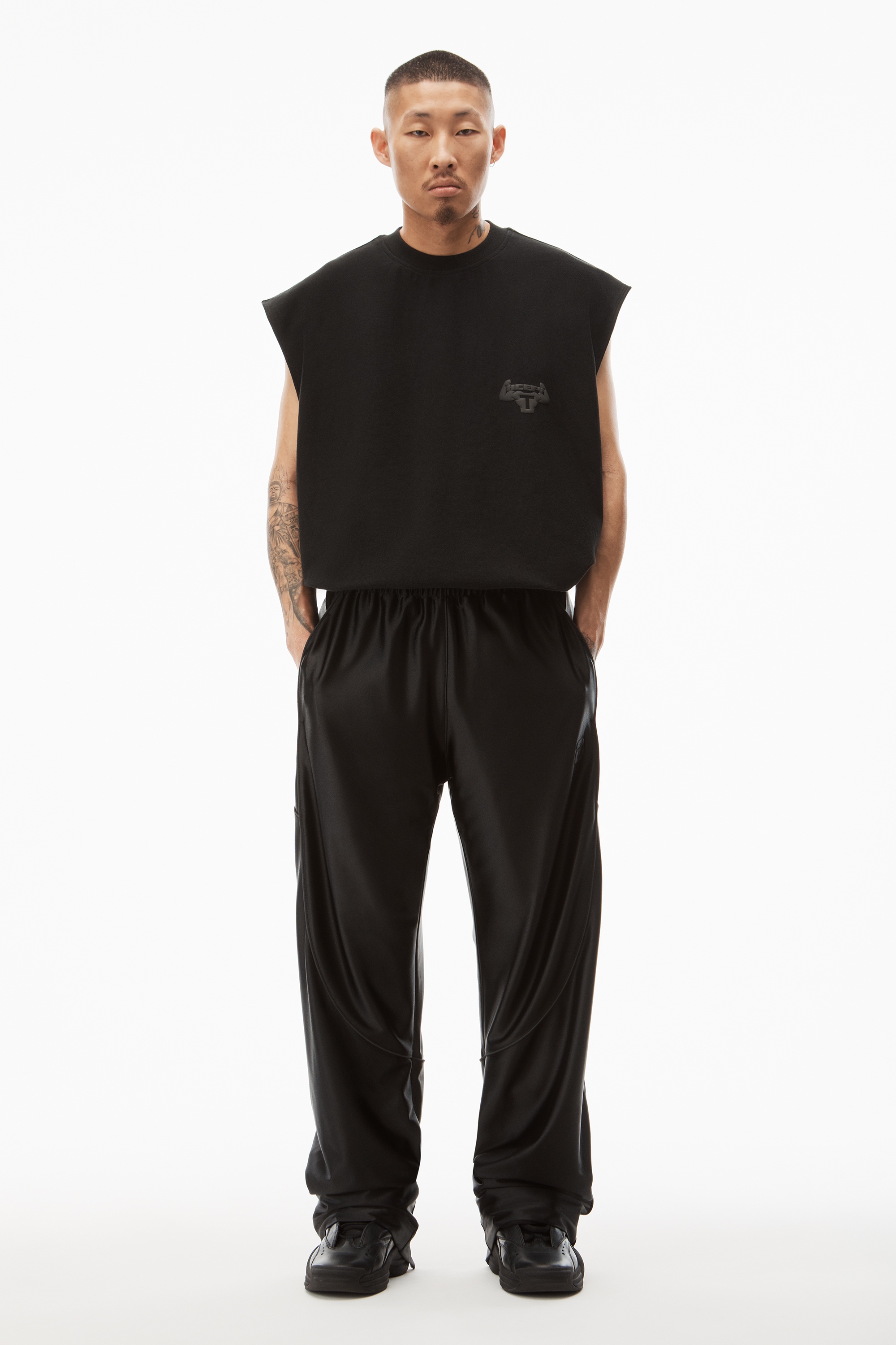 TRACK PANTS IN SATIN FAILLE JERSEY - 2
