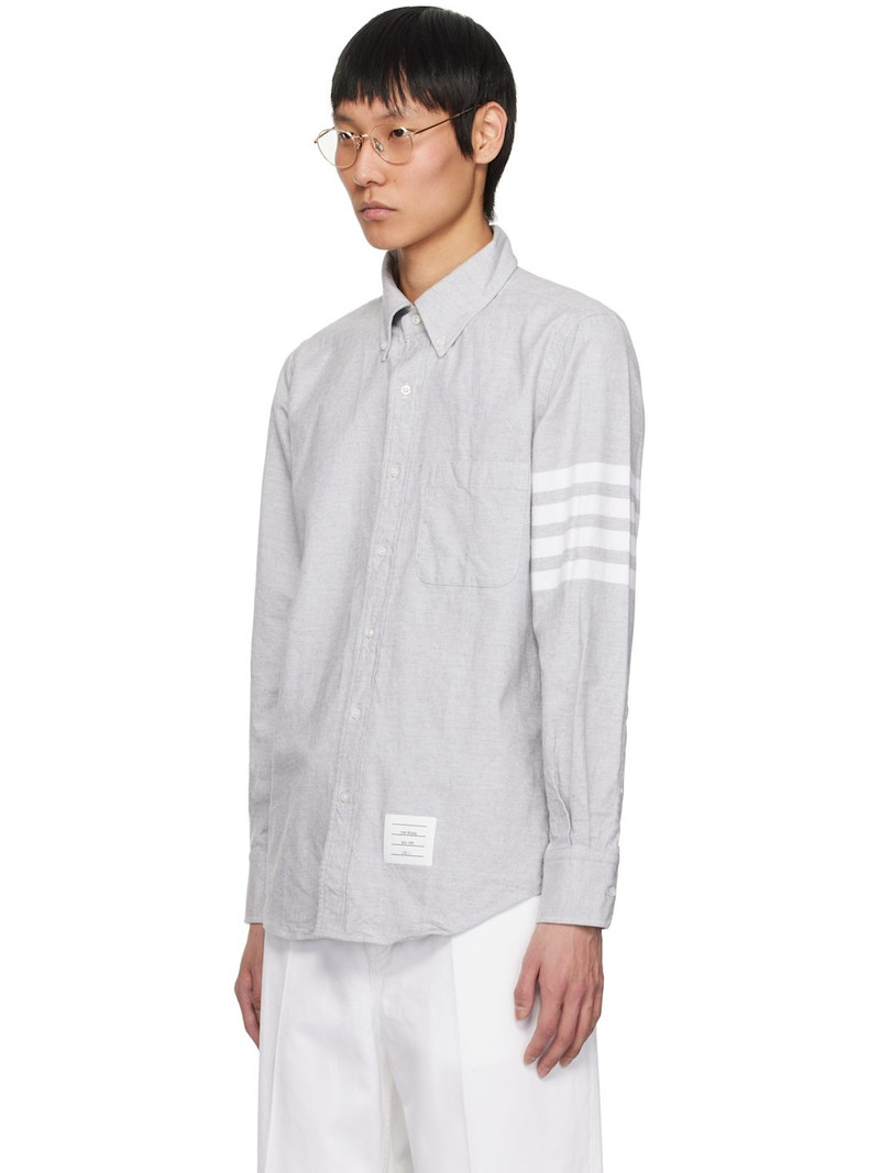 Thom Browne Gray Flannel 4-Bar Shirt outlook
