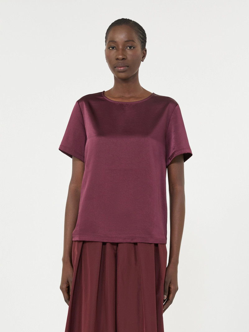 ZONA Satin and jersey T-shirt - BORDEAUX 3