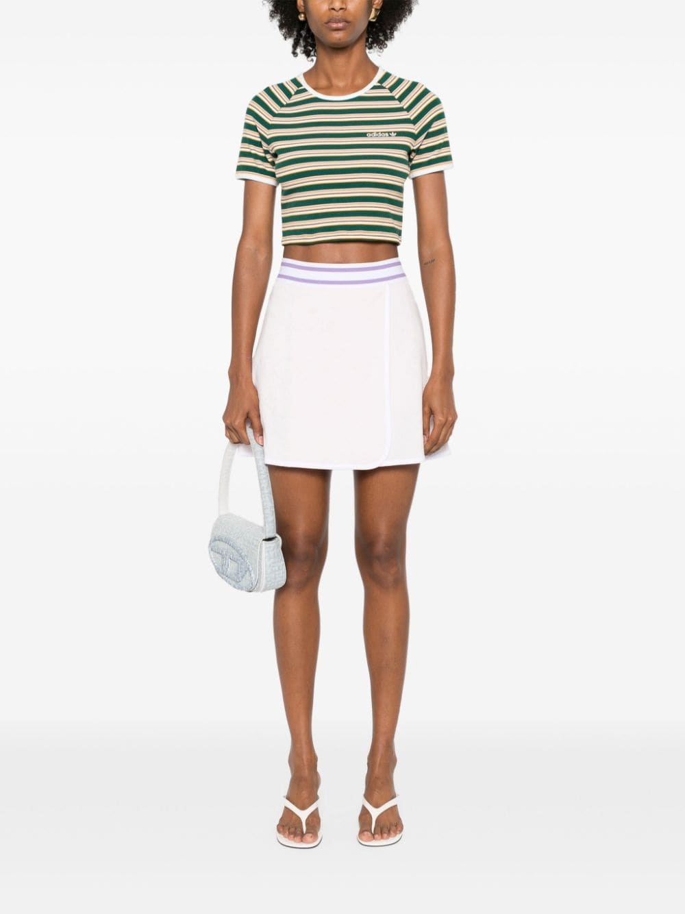 cropped striped T-shirt - 2