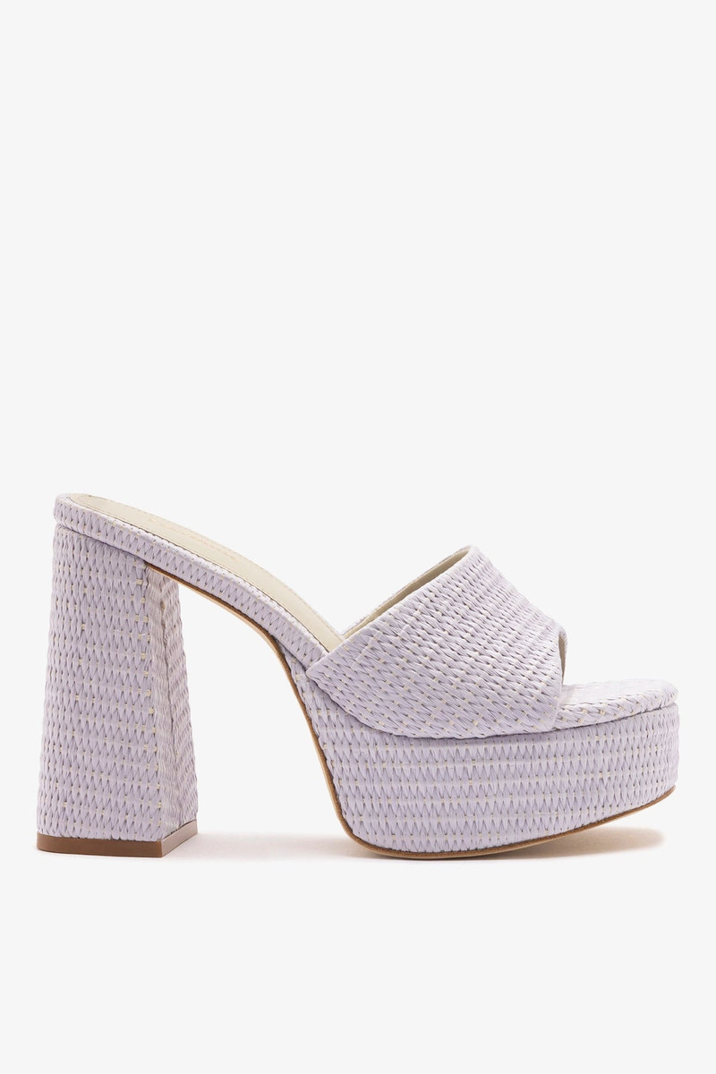 Dolly Mule Lilac Raffia 1