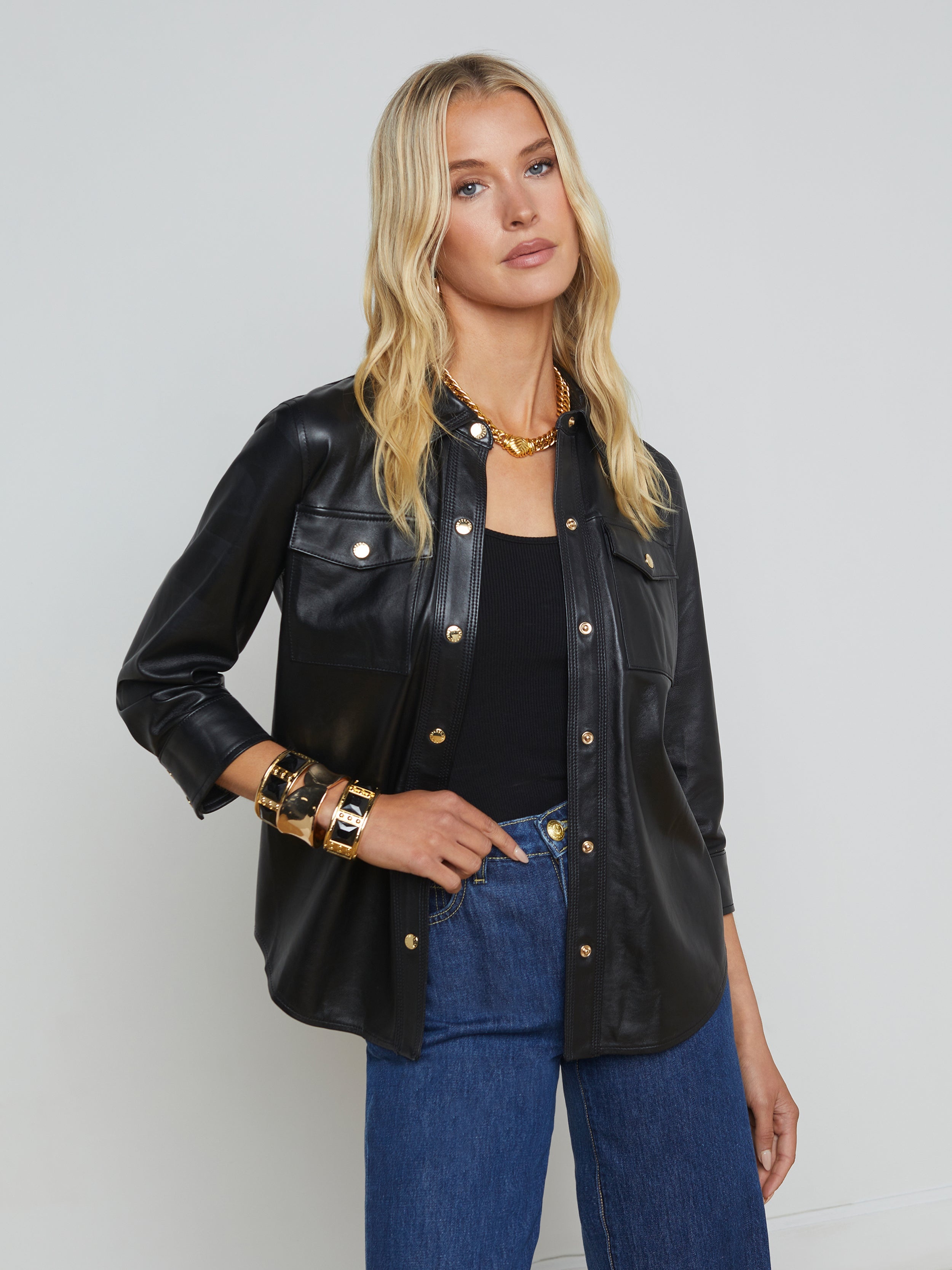 Avina Leather Shirt - 5