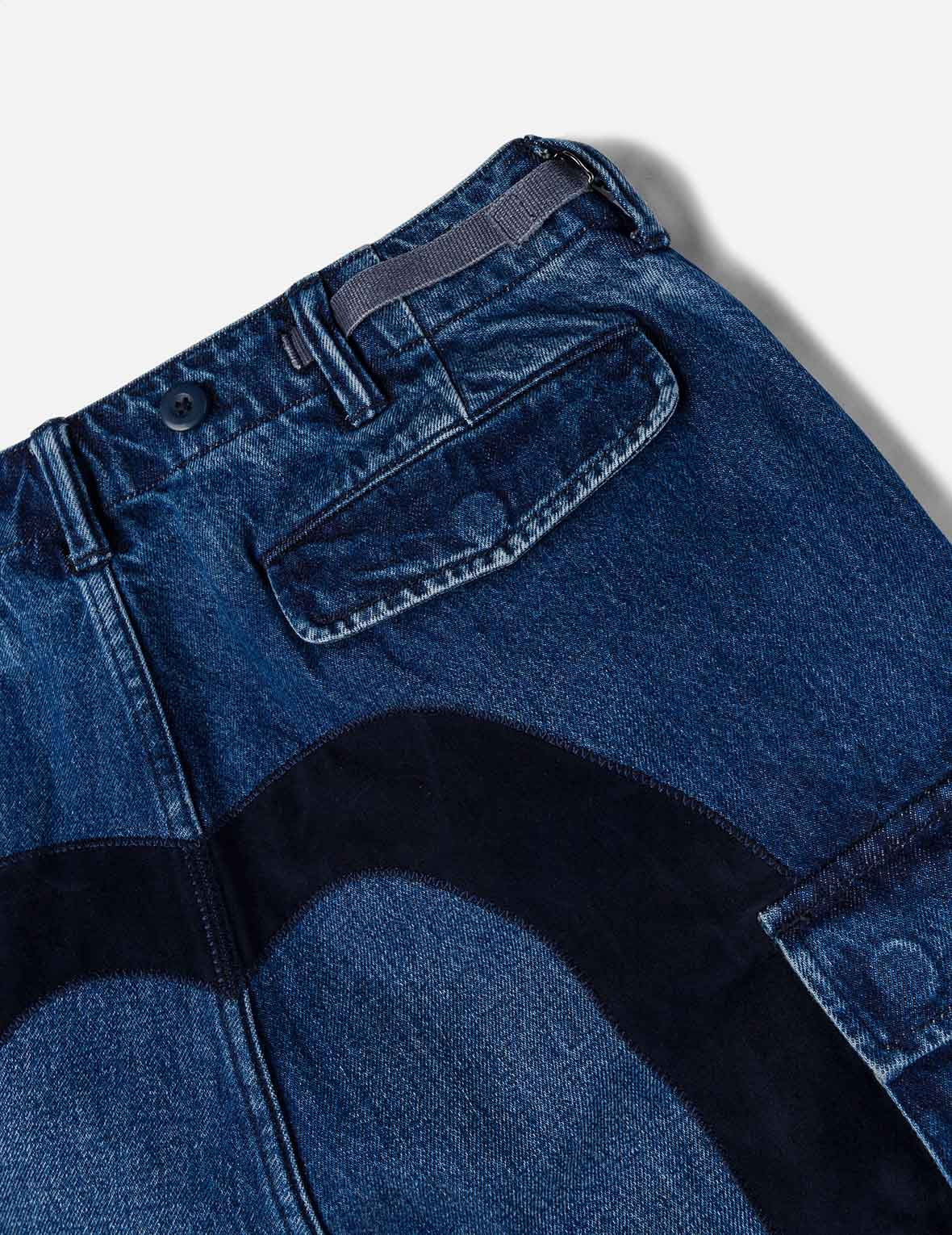 Vintage motorcycle Print Washed Daicock Embroidery Wide-leg Cargo Jeans - 8