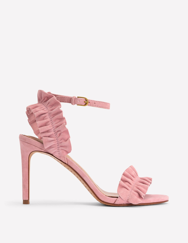 Pleat Detail Heeled Sandal-Almond Pink 1