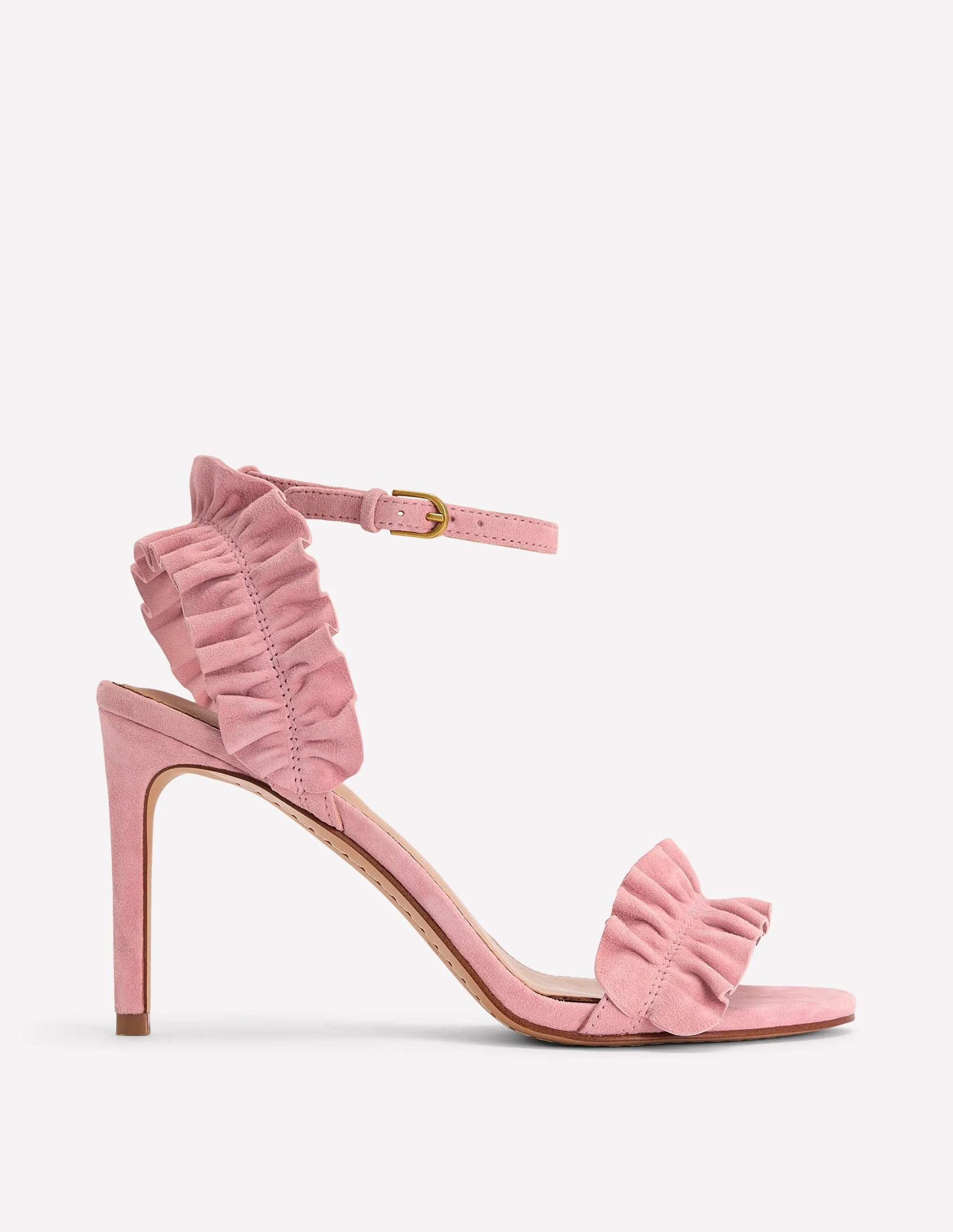 Pleat Detail Heeled Sandal-Almond Pink - 1
