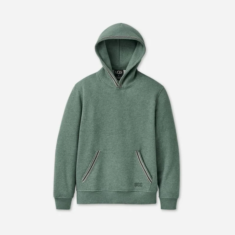® Men's Tasman Hoodie Cotton Blend/Recycled Materials Tops in Green Stone Heather - 1
