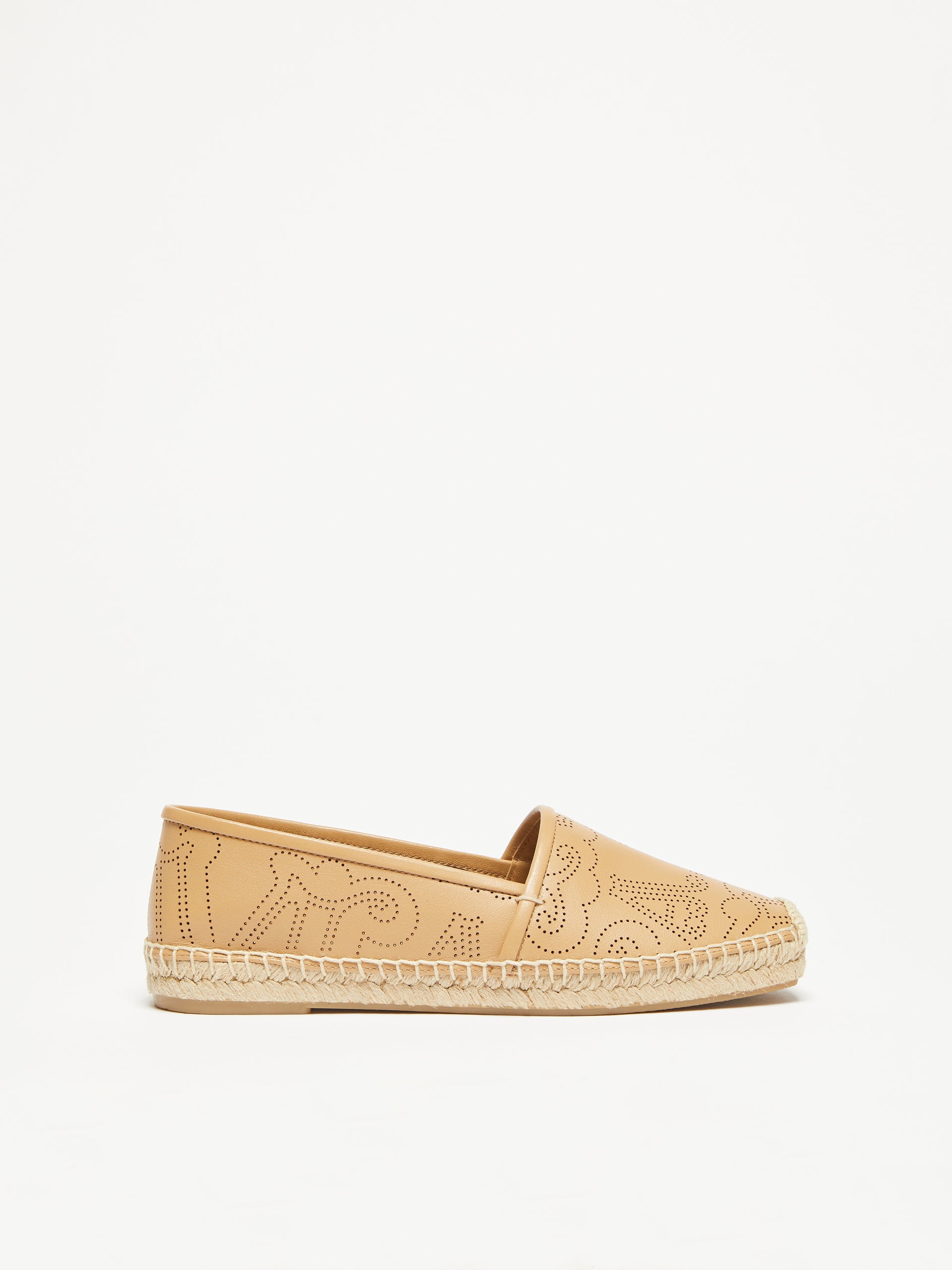 Openwork Leather Espadrilles in Beige - Max Mara